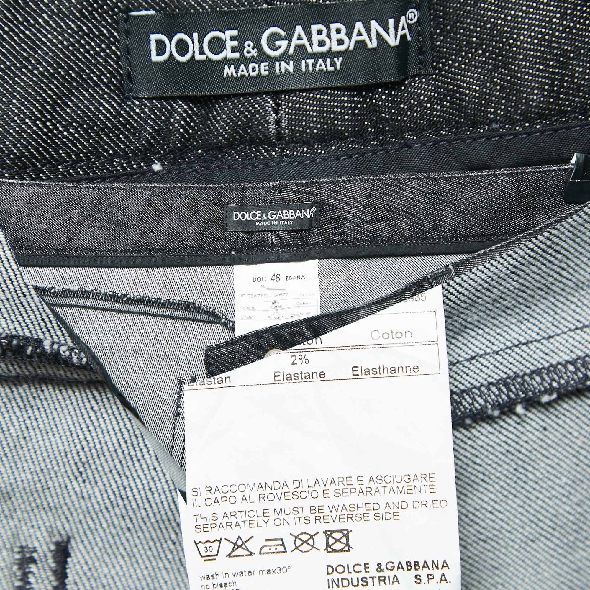 Dolce & Gabbana Black Denim Flared Jeans L Waist 35