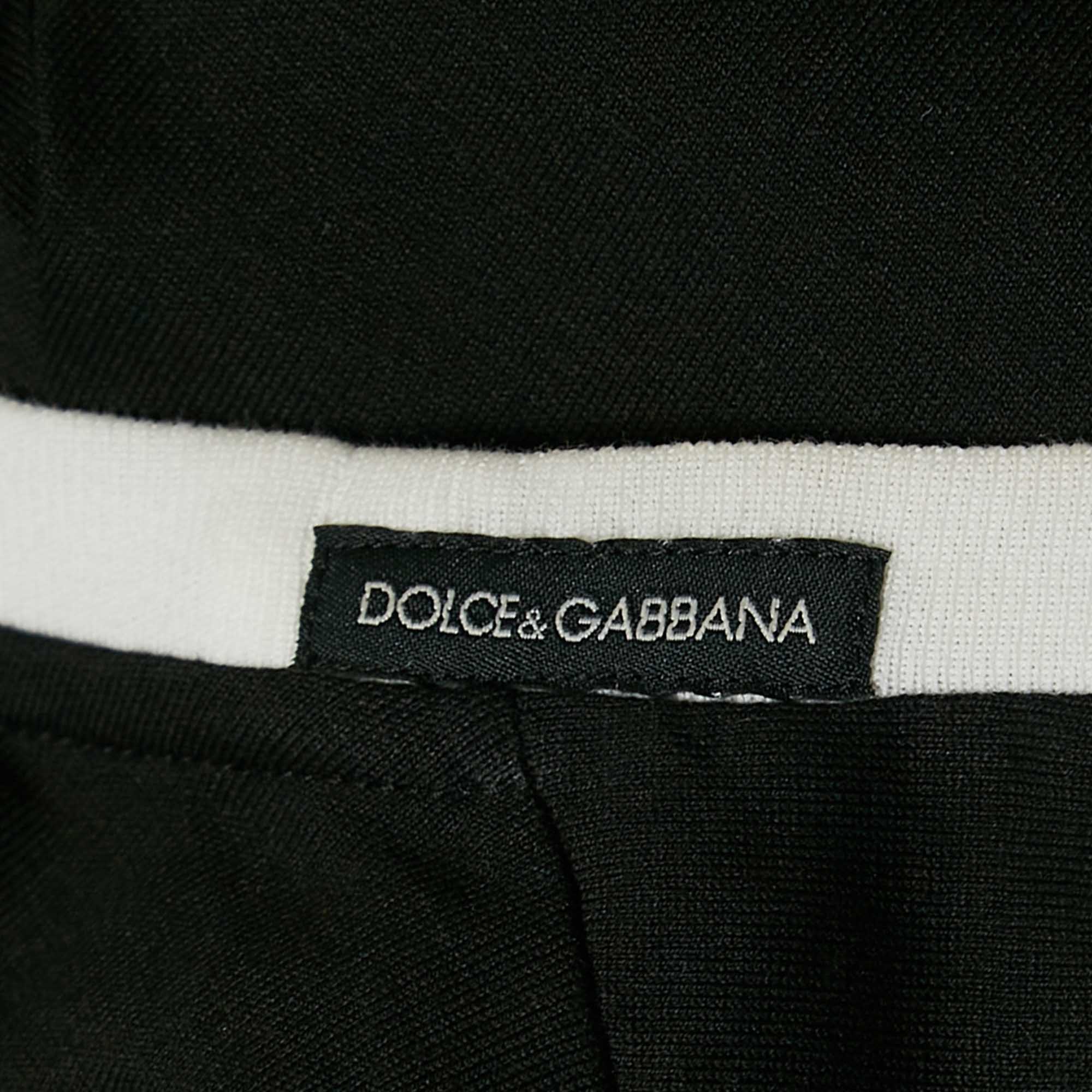 Dolce & Gabbana Black Printed Jersey Crew Neck T-Shirt S