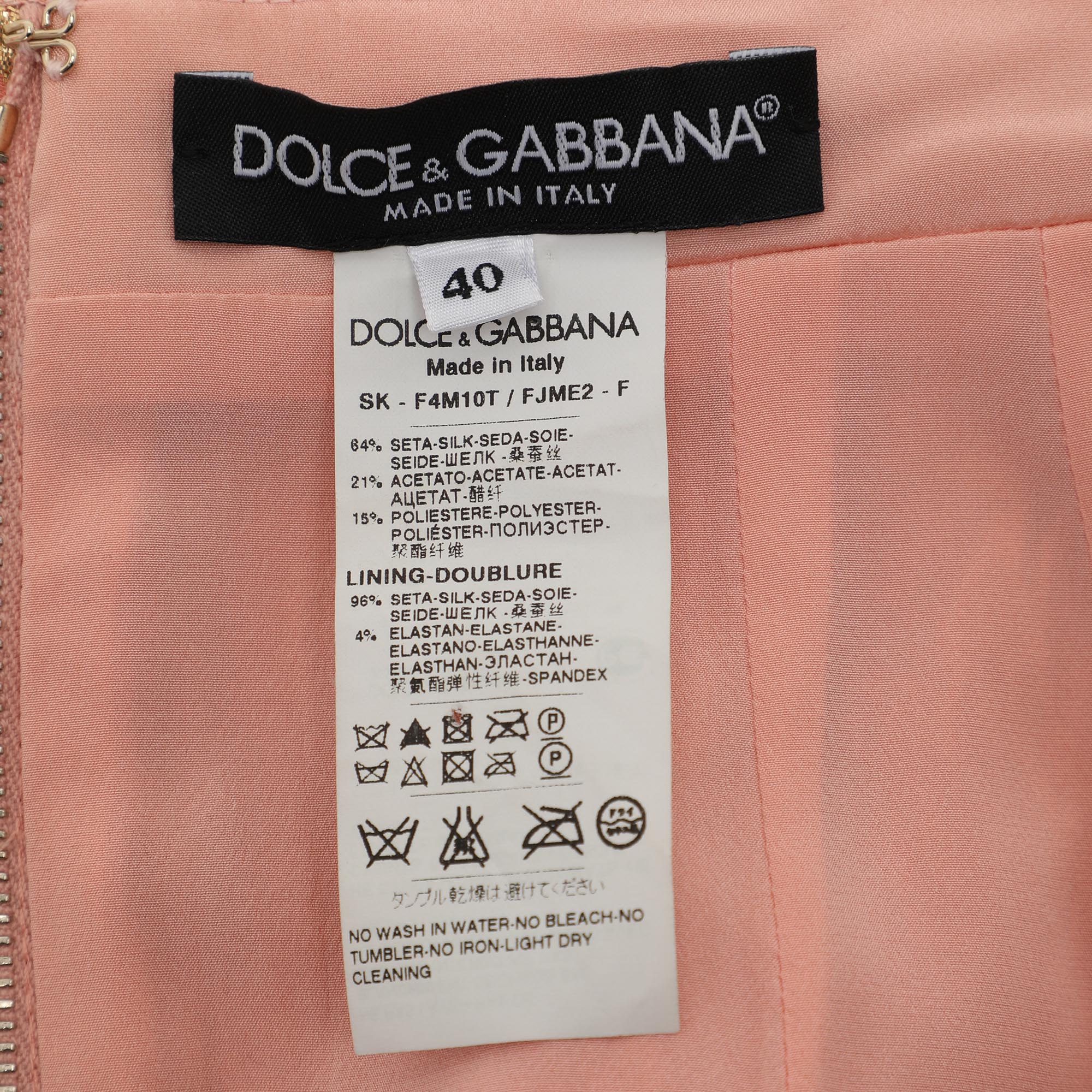 Dolce & Gabbana Pink/Gold Lurex/Silk Sets S