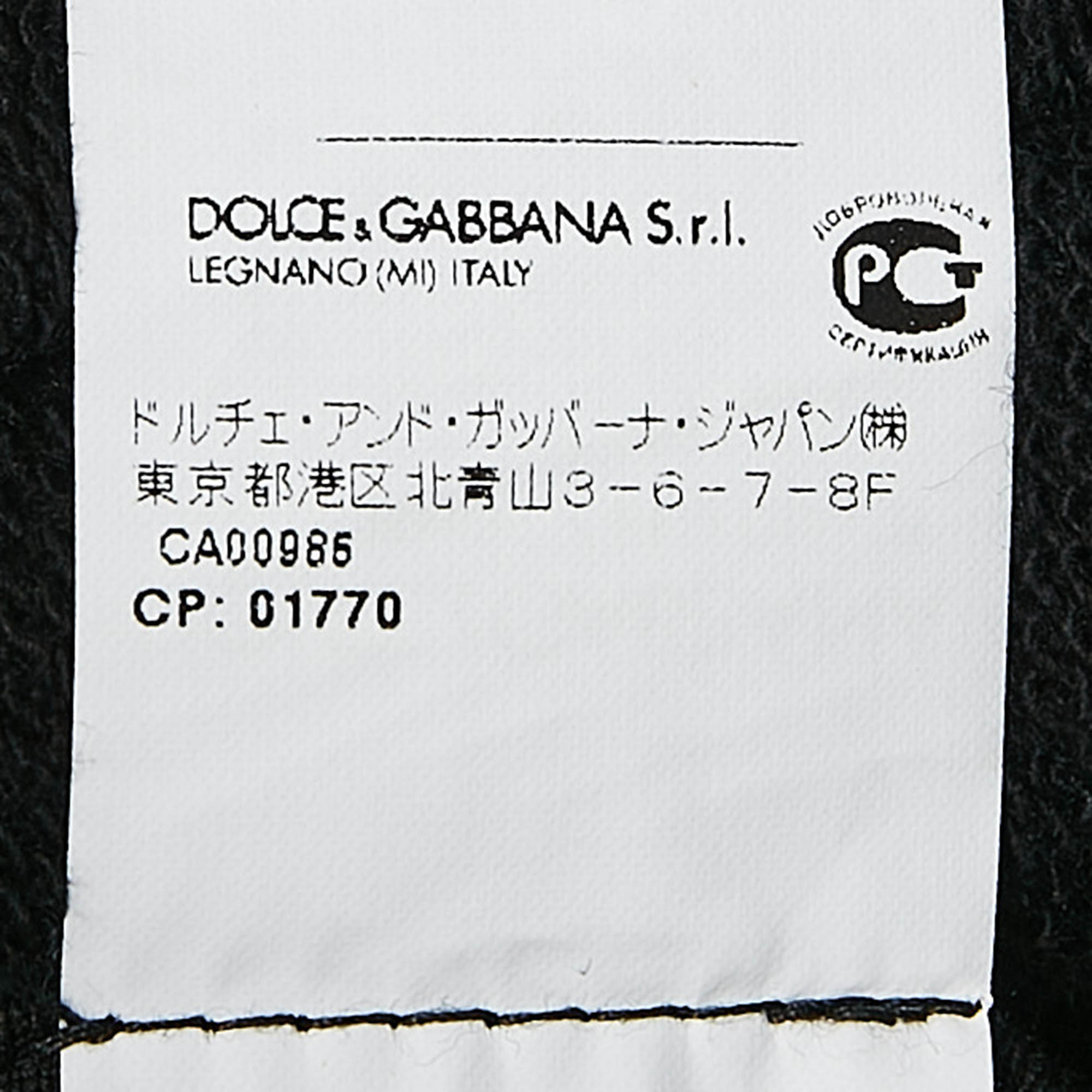 Dolce & Gabbana Black Logo Band Jersey Zip-Up Hooded Sweatshirt S