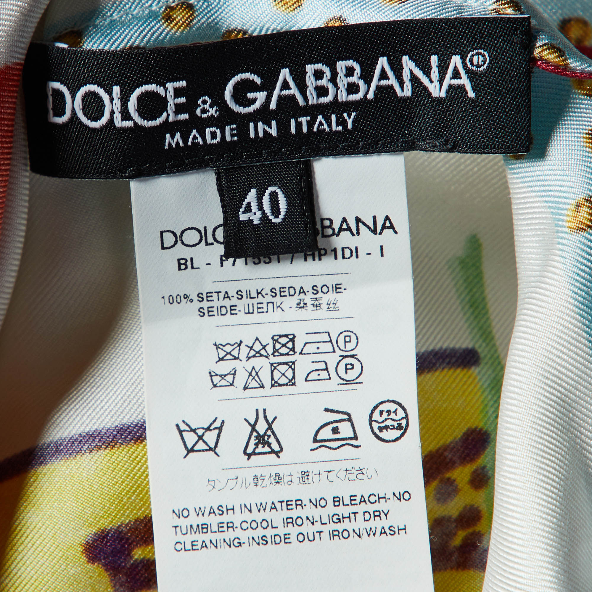 Dolce & Gabbana Multicolor Printed Silk Top S