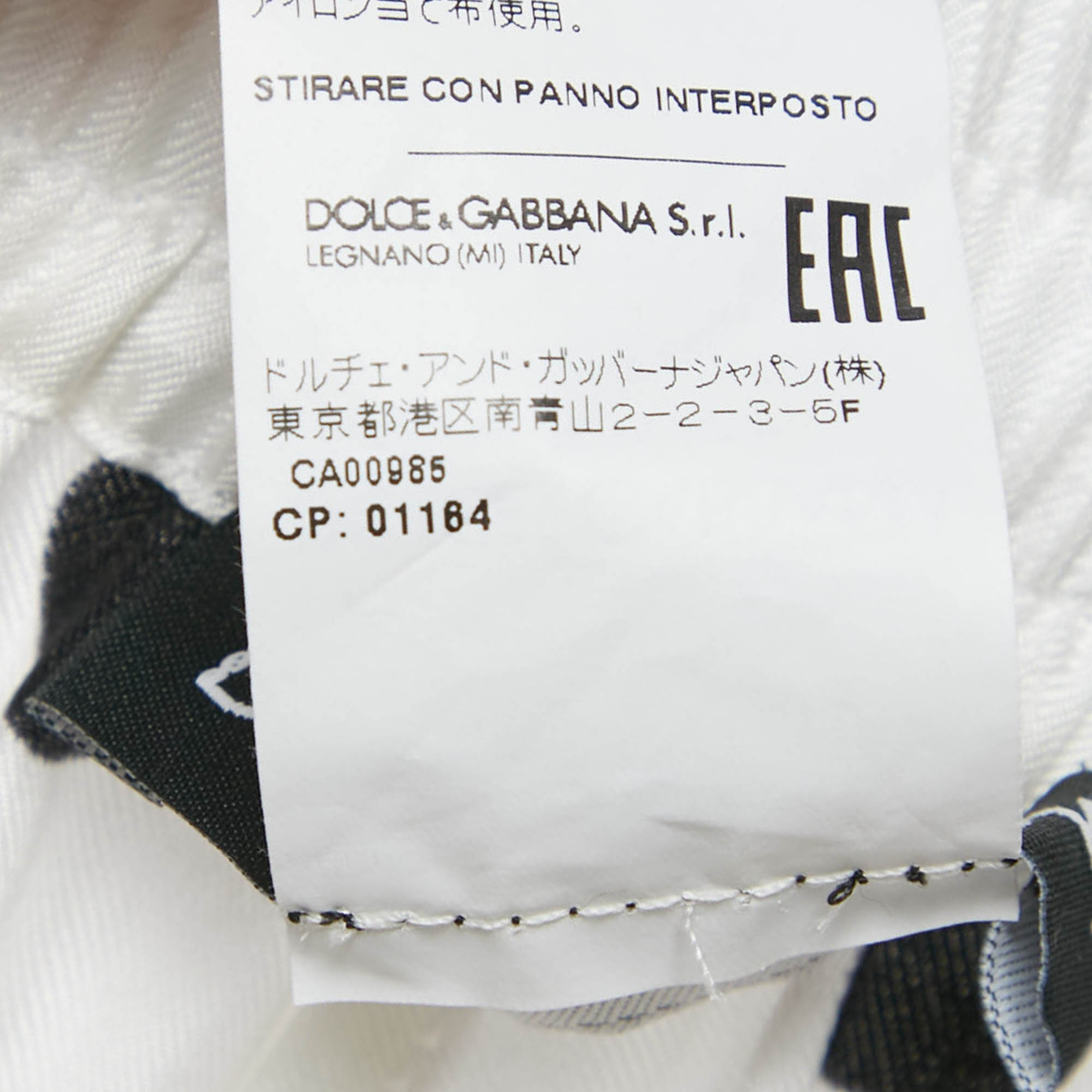 Dolce & Gabbana White/Black Polka Dots Print Silk Pajama Pants S