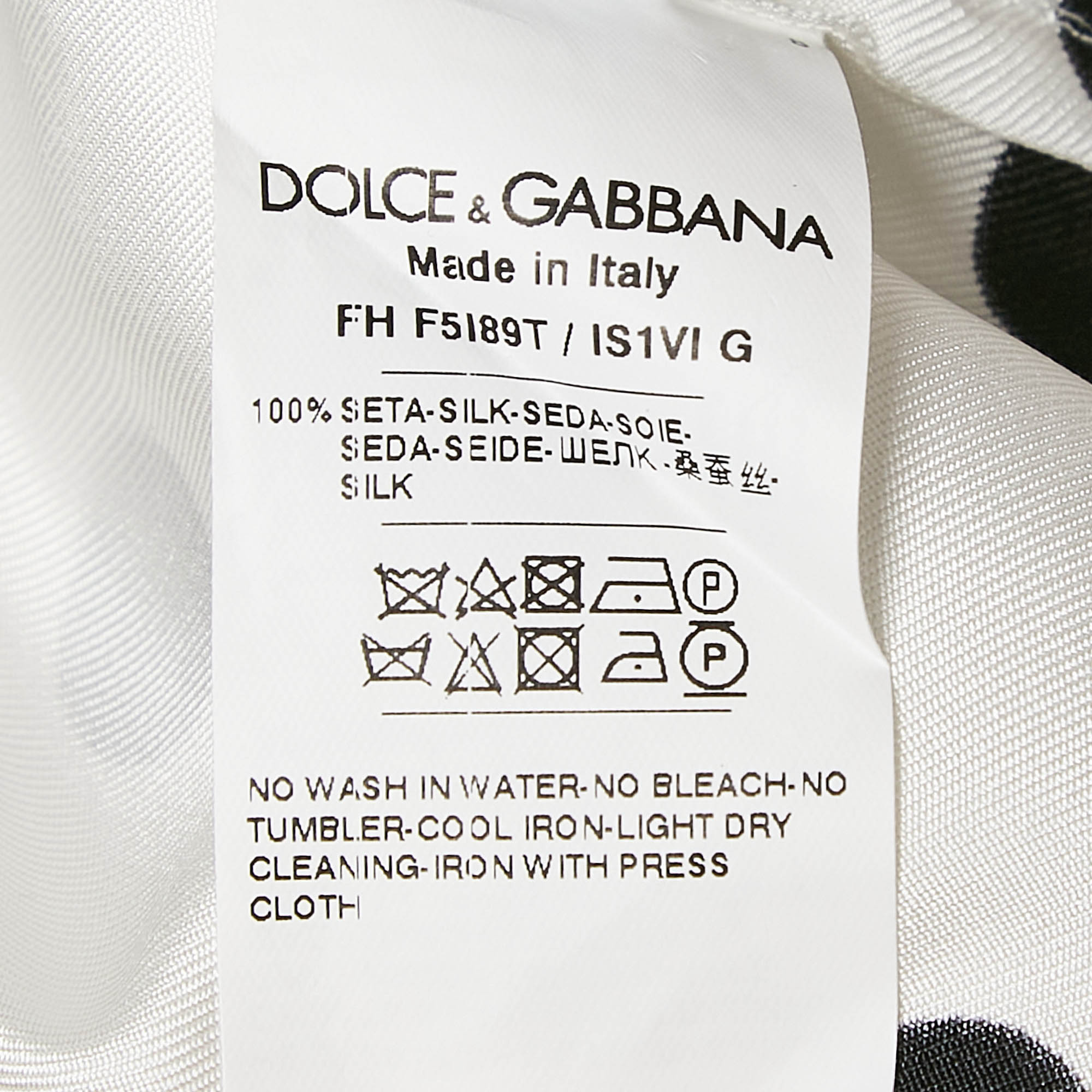 Dolce & Gabbana White/Black Polka Dots Print Silk Pajama Shirt XS