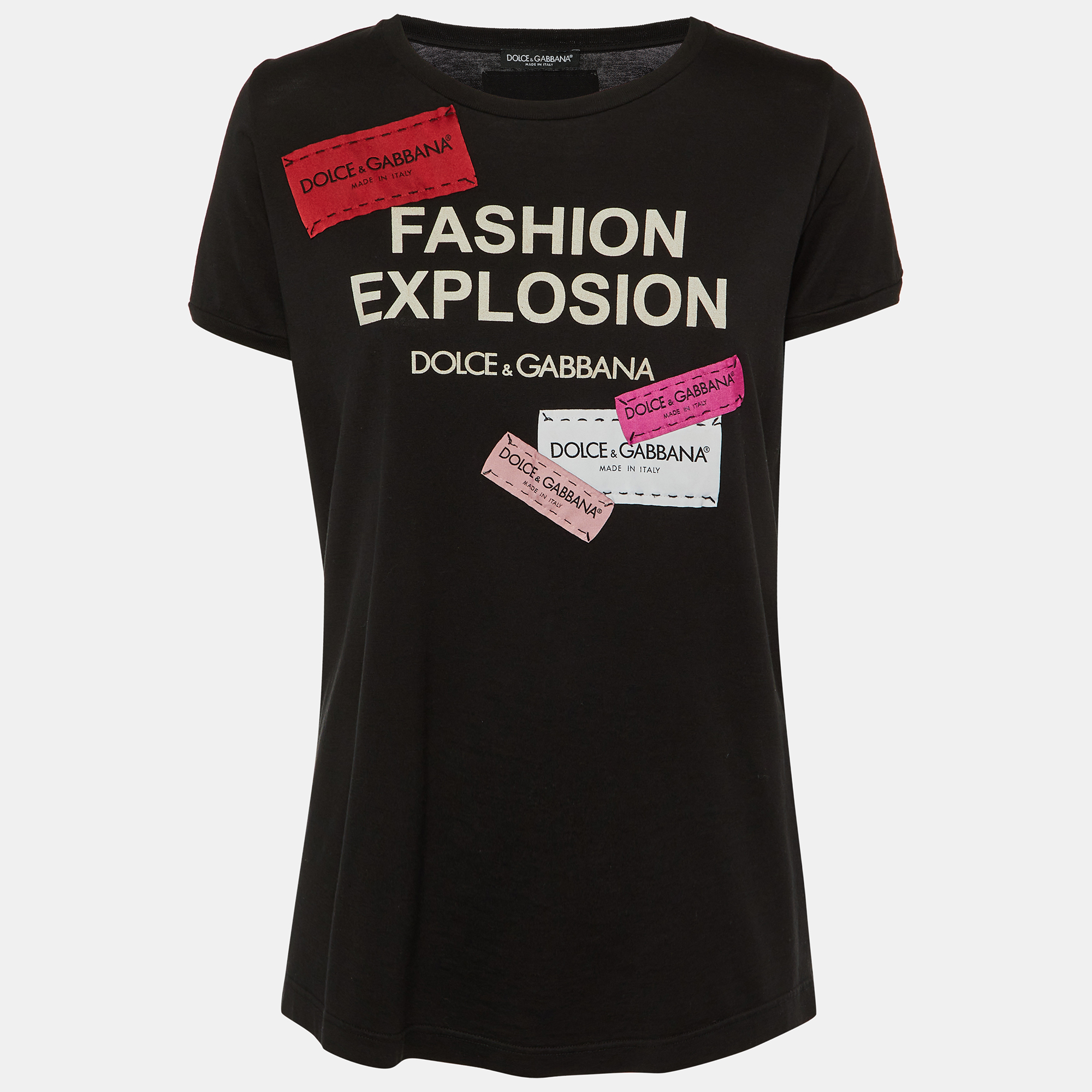 Dolce & Gabbana Black Printed Cotton Logo Patch Detail T-Shirt S
Dolce & Gabbana Black Printed Cotton Logo Patch Detail T-Shirt S