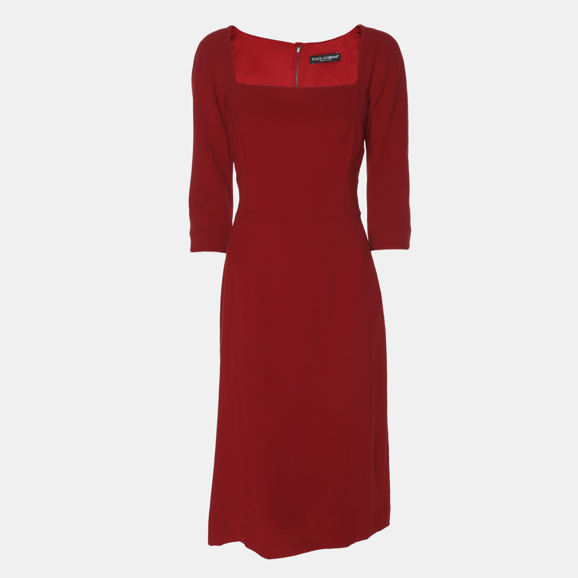 Dolce & Gabbana Red Stretch Crepe Scoop Neck Candy Midi Dress M
Dolce & Gabbana Red Stretch Crepe Scoop Neck Candy Midi Dress M