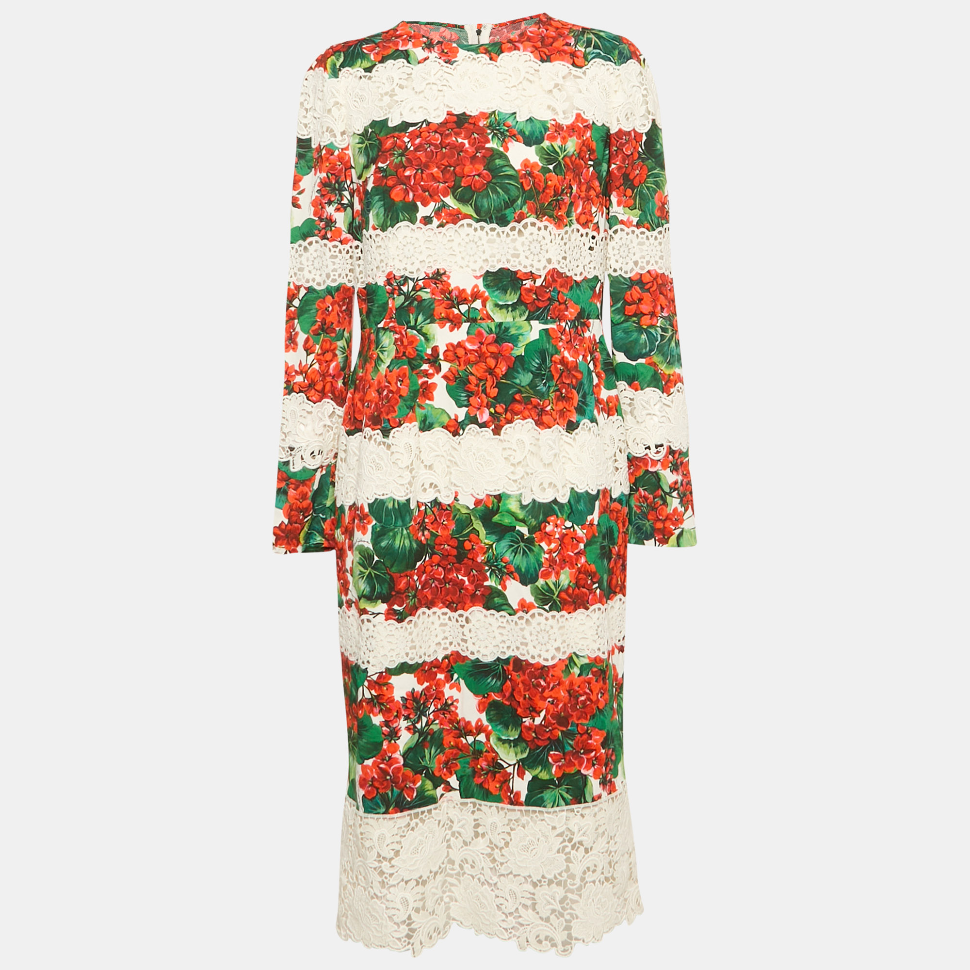 Dolce & Gabbana Multicolor Floral Print Crepe Lace Panel Detail Midi Dress XL
Dolce & Gabbana Multicolor Floral Print Crepe Lace Panel Detail Midi Dress XL
