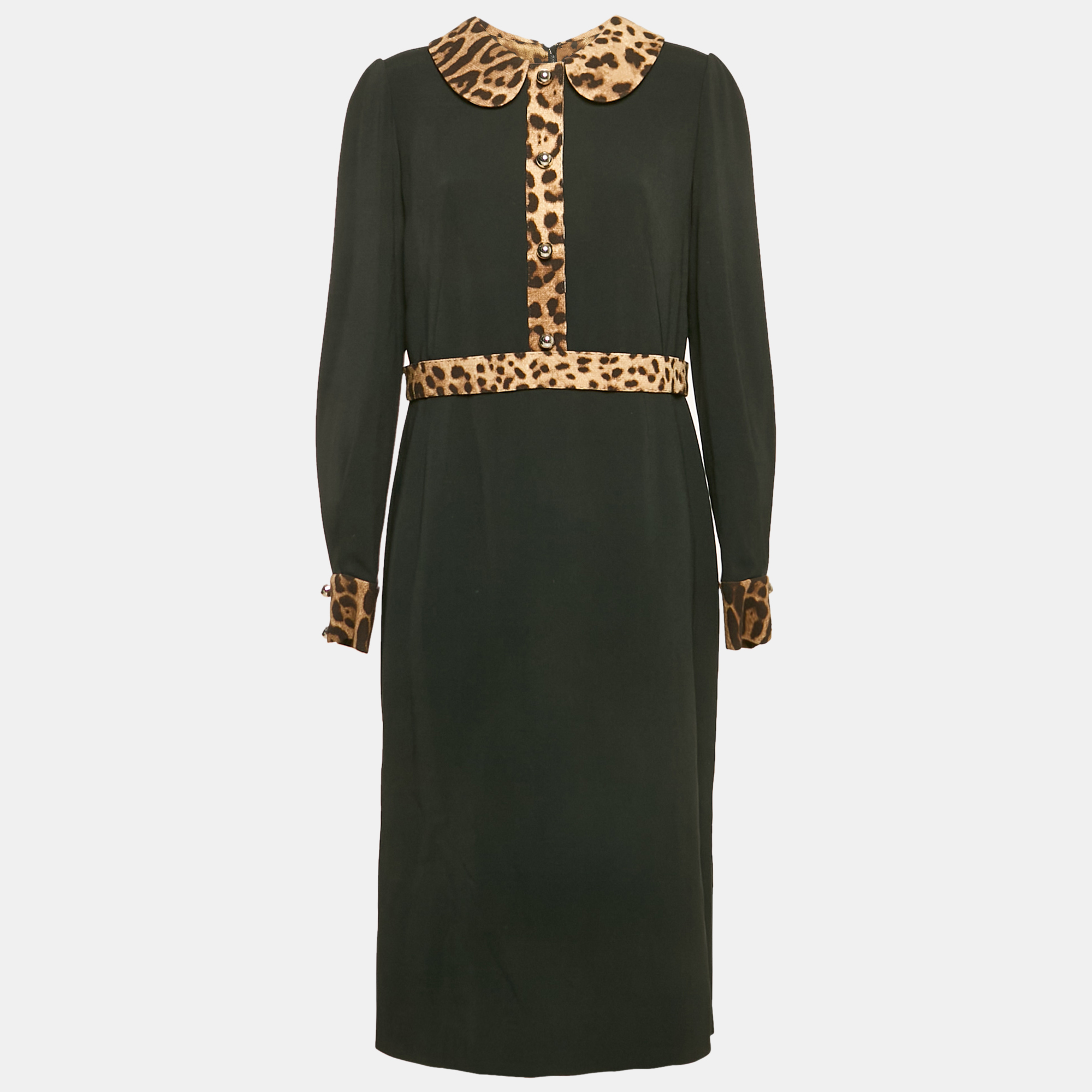 Dolce & Gabbana Black Leopard Print Wool Blend Midi Dress XL, Multicolor
Dolce & Gabbana Black Leopard Print Wool Blend Midi Dress XL, Multicolor