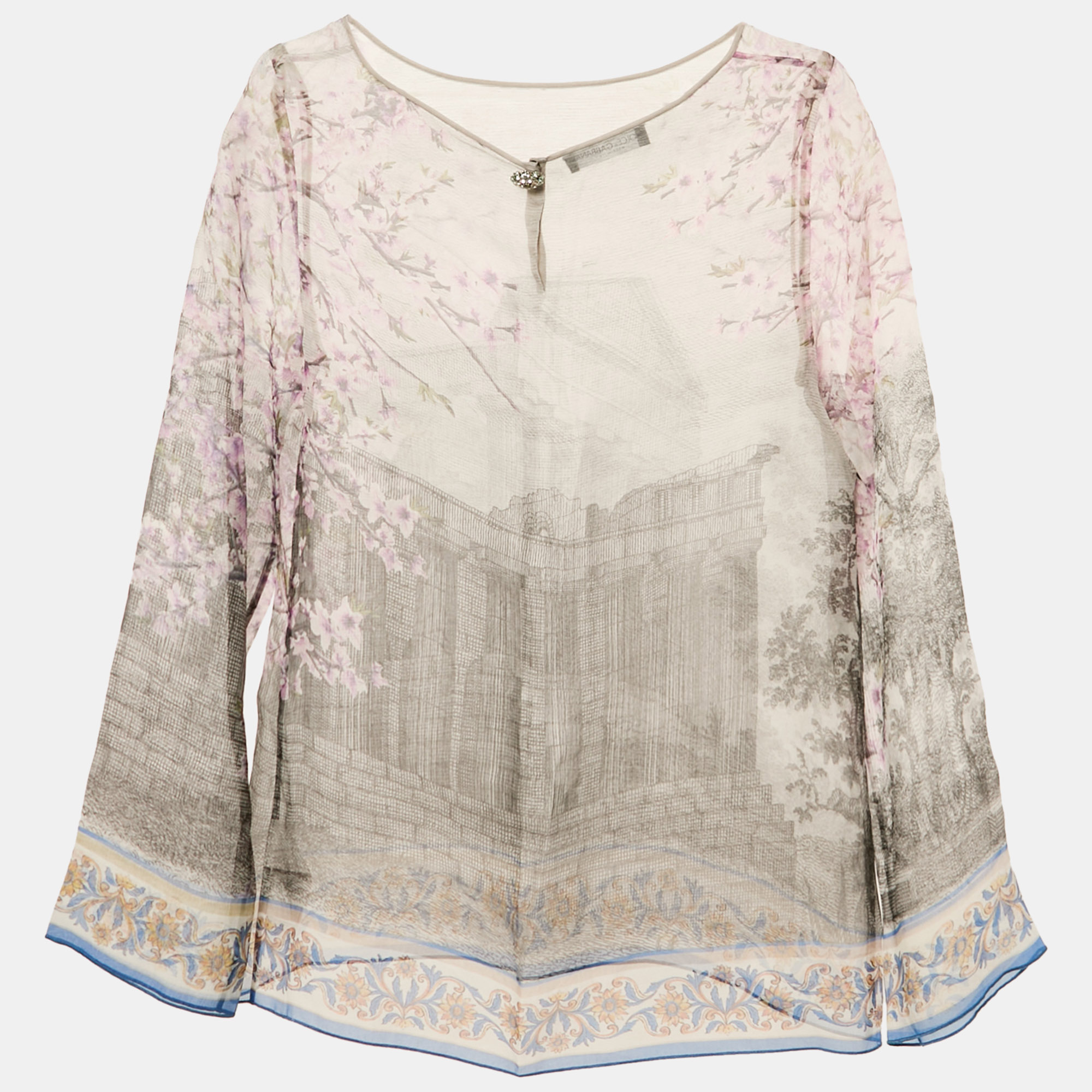 Dolce & Gabbana Purple Ancient Rome Print Silk Long Sleeve Top M
Dolce & Gabbana Purple Ancient Rome Print Silk Long Sleeve Top M