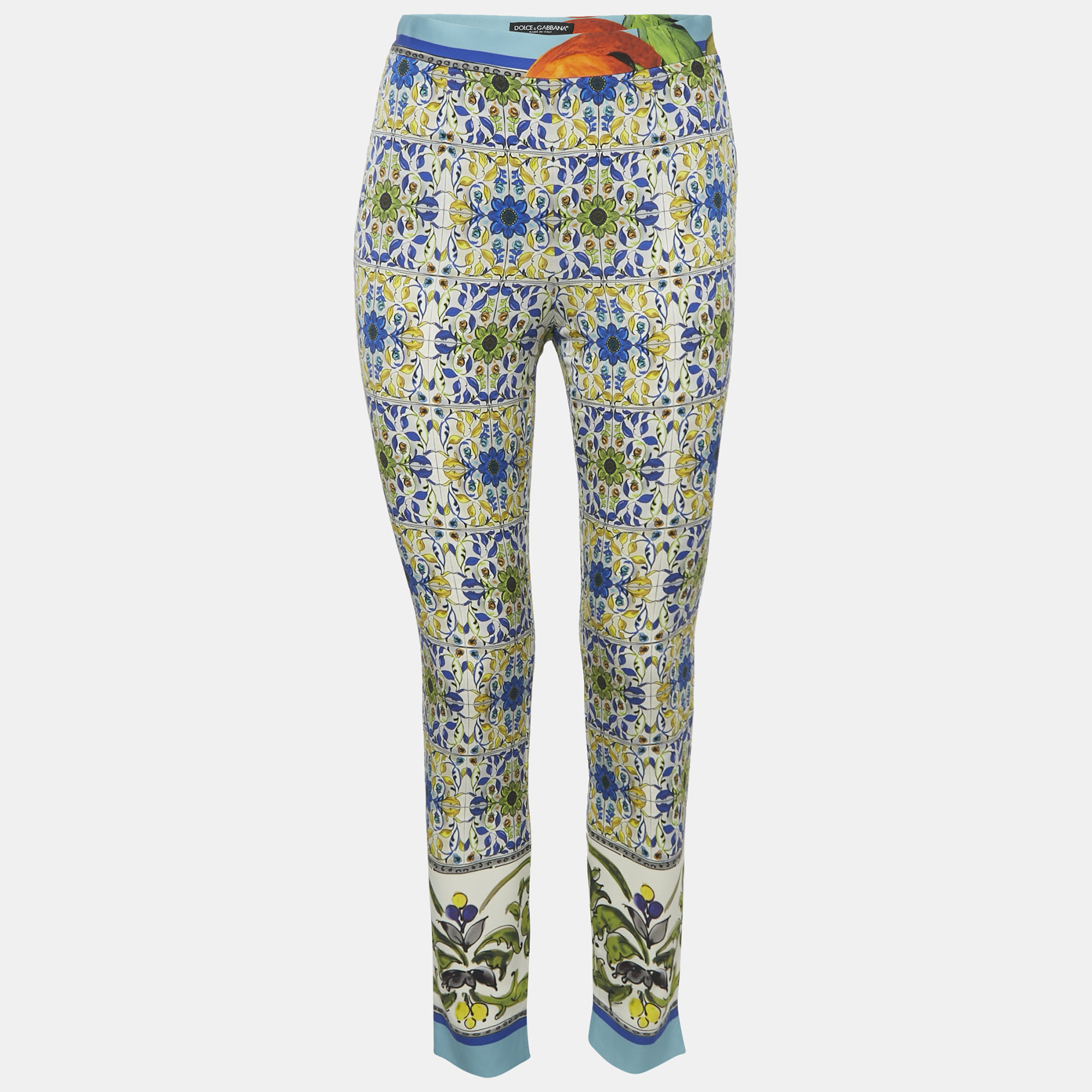 Dolce & Gabbana Multicolor Majolica Printed Stretch Silk Trousers S
Dolce & Gabbana Multicolor Majolica Printed Stretch Silk Trousers S
