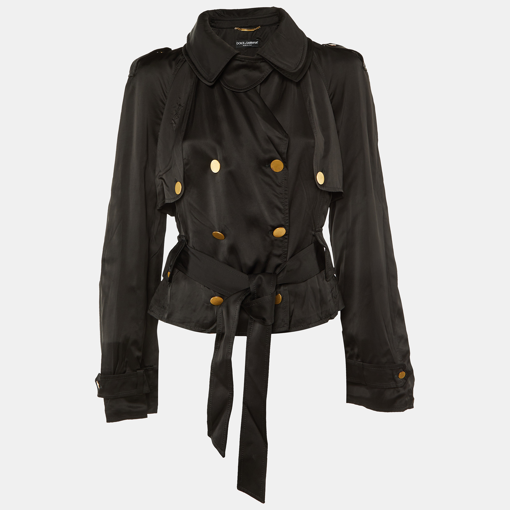 Satin Double Breasted Jacket S - Dolce & Gabbana - Modalova