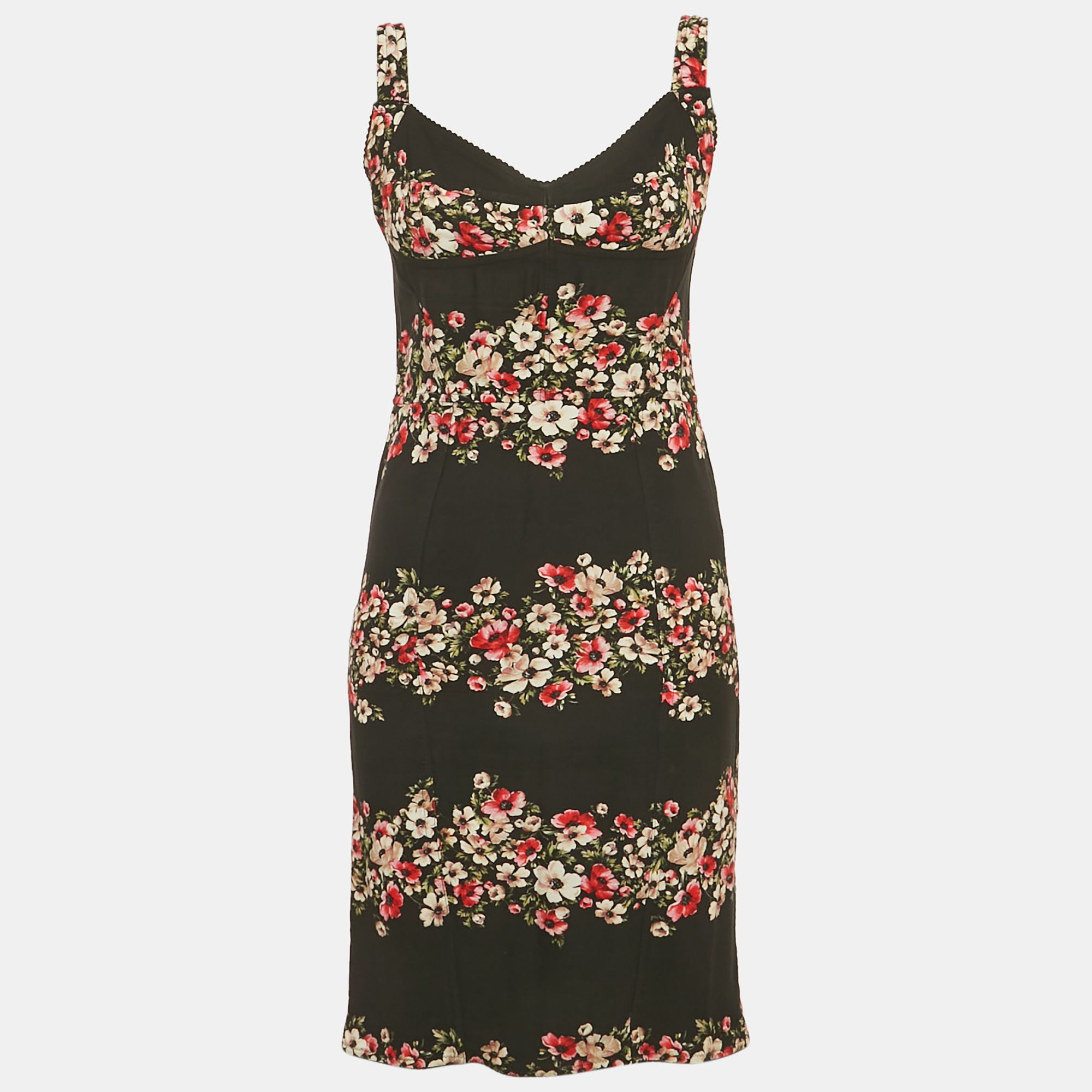 Dolce & Gabbana Black Floral Print Crepe Corset Sheath Dress S
Dolce & Gabbana Black Floral Print Crepe Corset Sheath Dress S