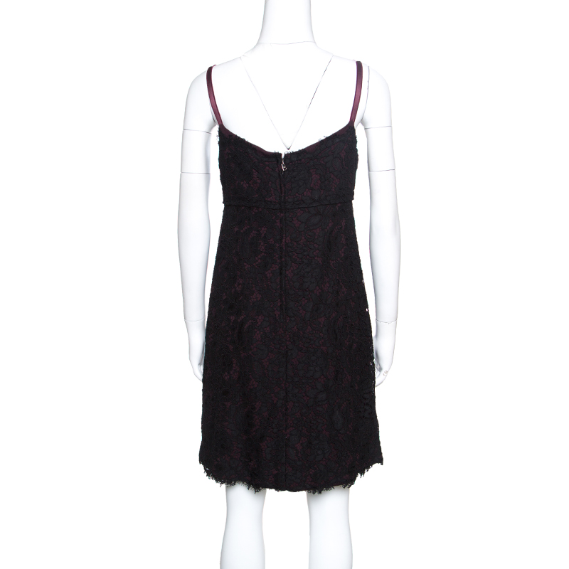 Dolce & Gabbana Black Floral Lace Sleeveless Dress M