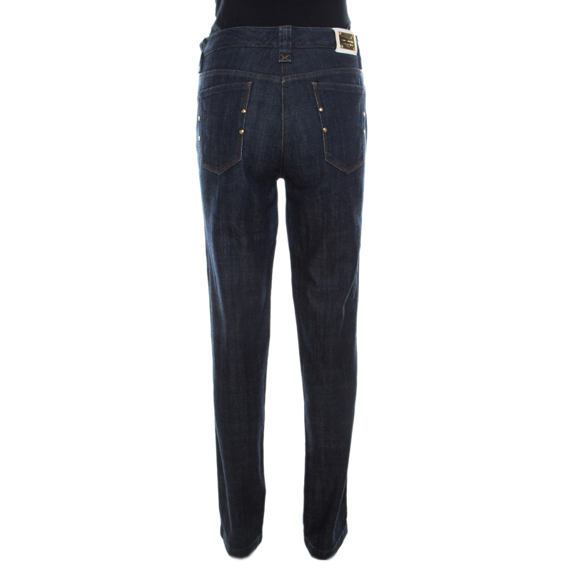 Dolce & Gabbana Indigo Dark Wash Denim Tapered Jeans L