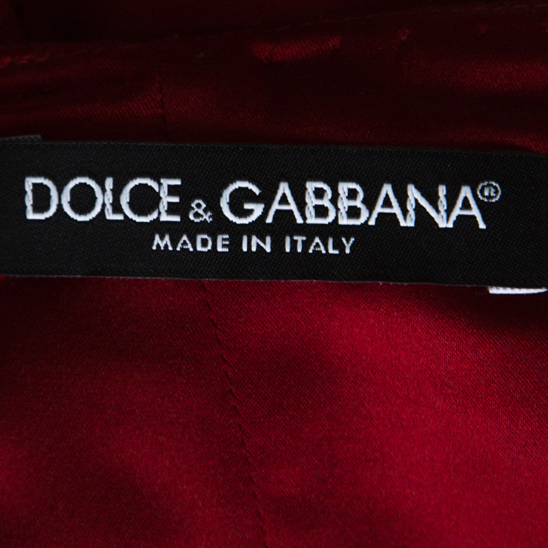Dolce & Gabbana Red Wool Long Sleeve Shift Dress S