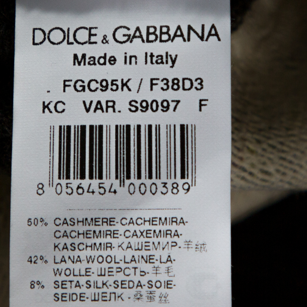 Dolce & Gabbana Grey Floral Jacquard Panelled Wool Cardigan S
