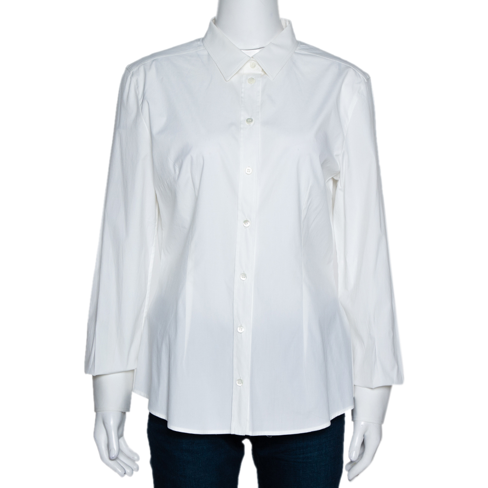 Dolce & gabbana off white stretch cotton shirt l