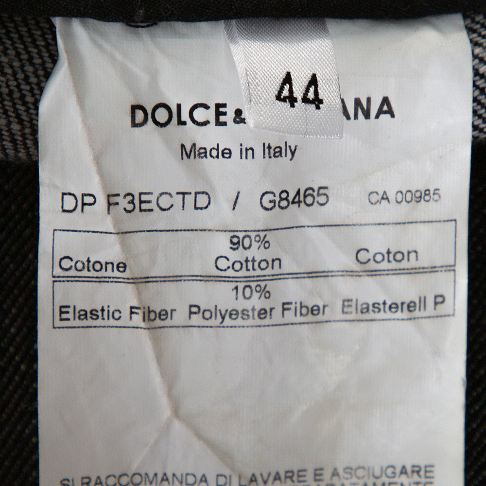 Dolce & Gabbana Black Denim Zipper Hem Regular Fit Jeans M