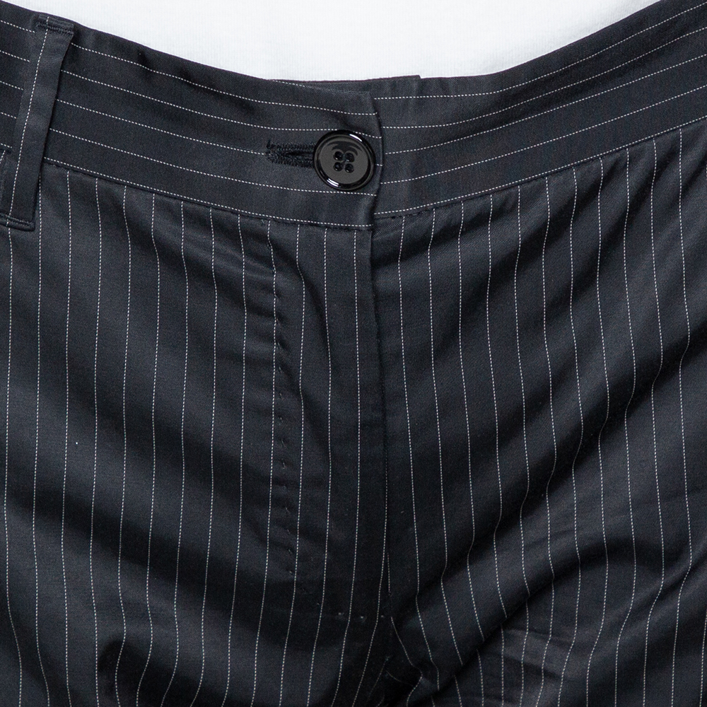 Dolce & Gabbana Black Pinstriped Cotton Tailored Pants M
