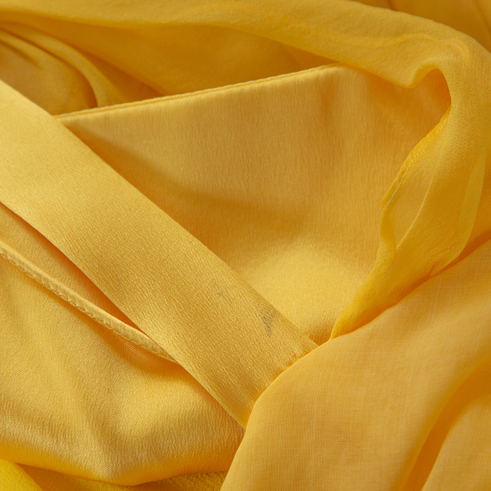 Dolce & Gabbana Yellow Silk Bow Detail Sleeveless Maxi Dress M