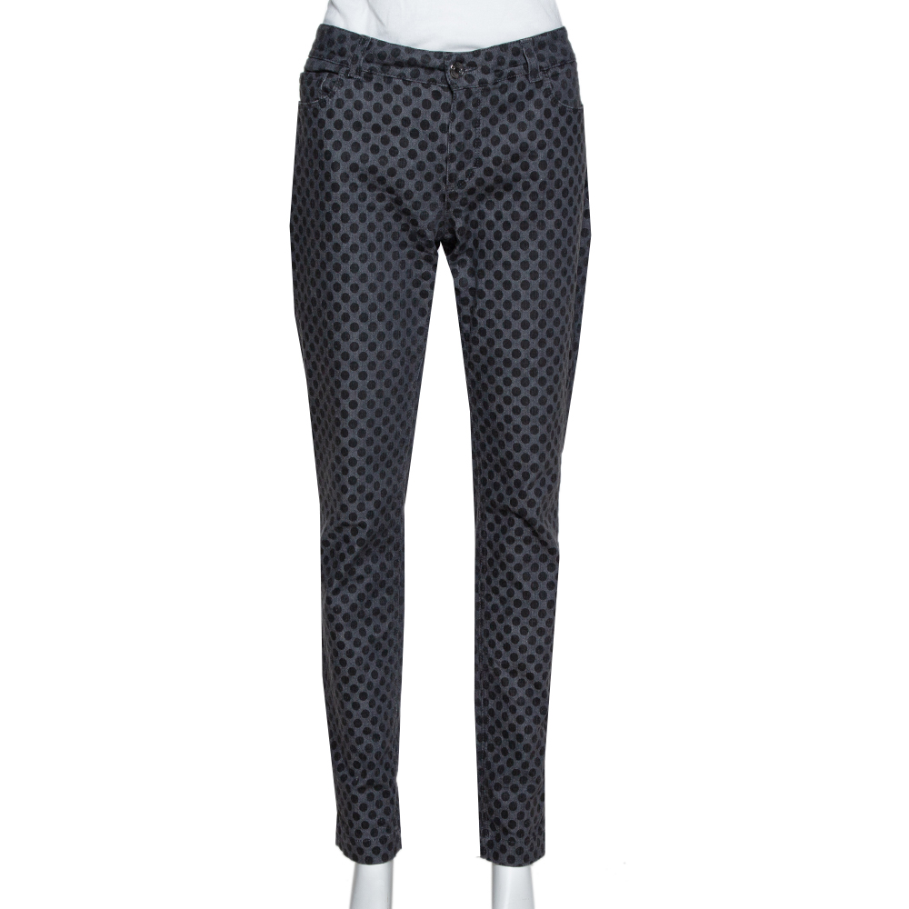 Dolce & Gabbana Grey Polka Dot Denim Skinny Jeans XS