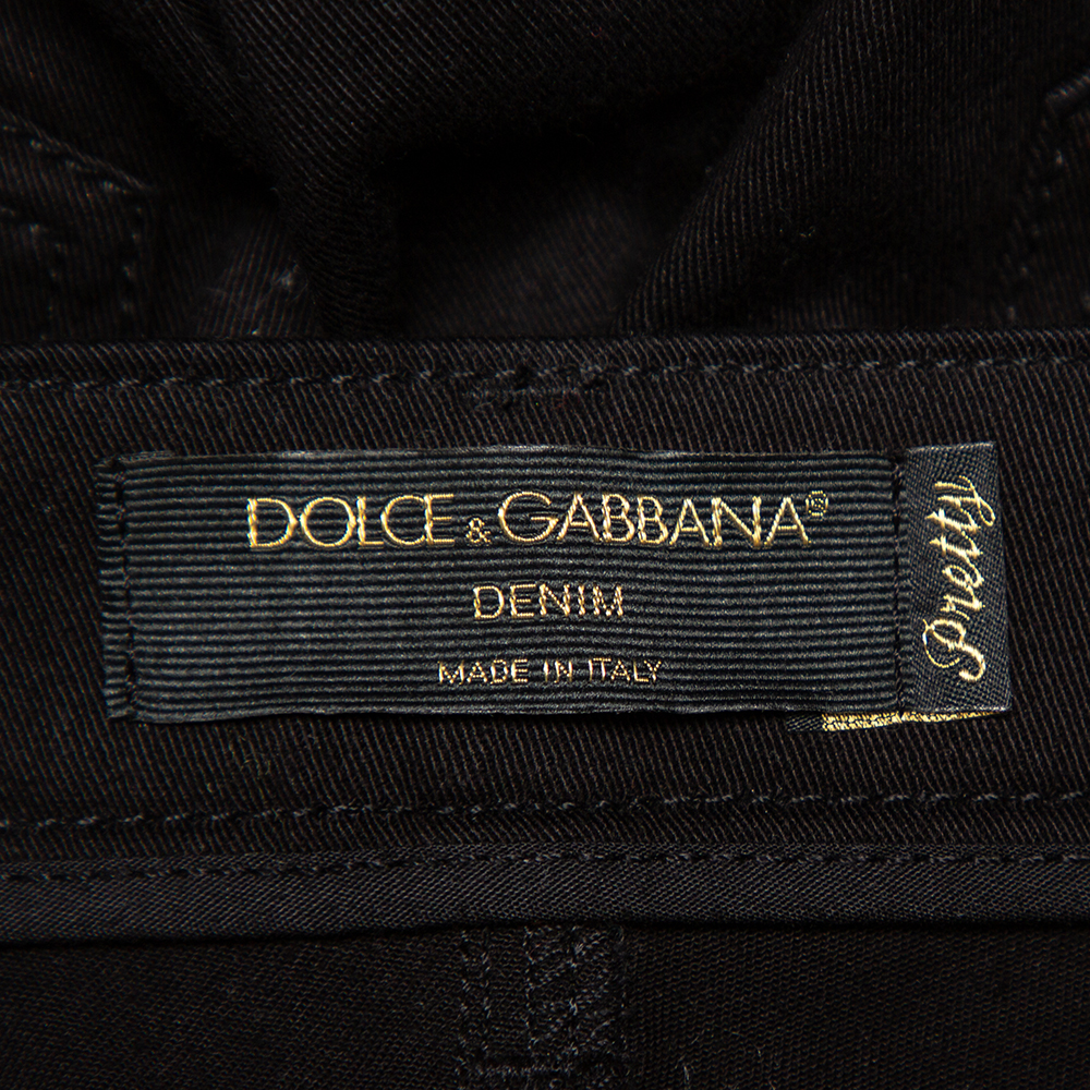 Dolce & Gabbana Black Denim Zip Detail Pretty Skinny Jeans M
