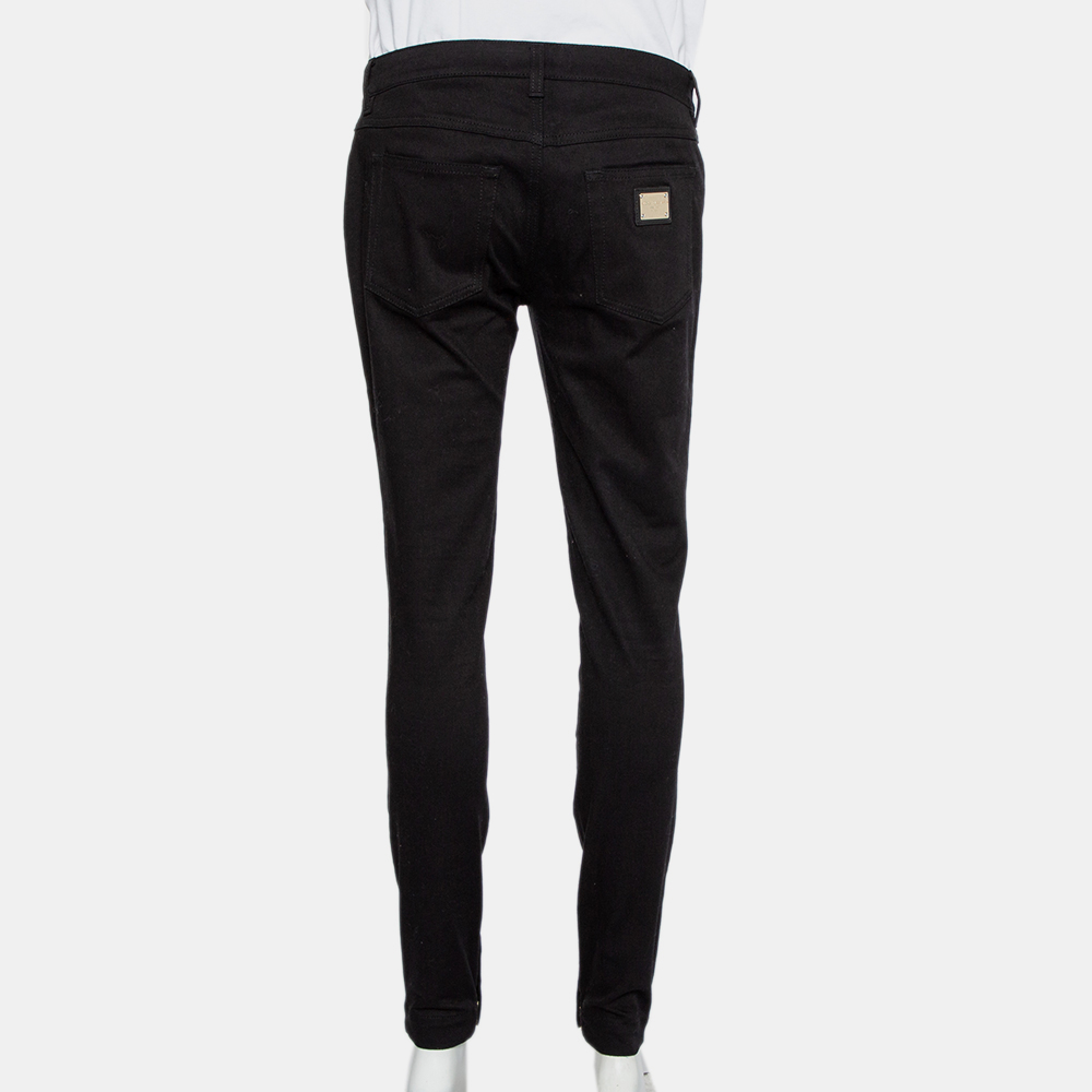 Dolce & Gabbana Black Denim Zip Detail Pretty Skinny Jeans M