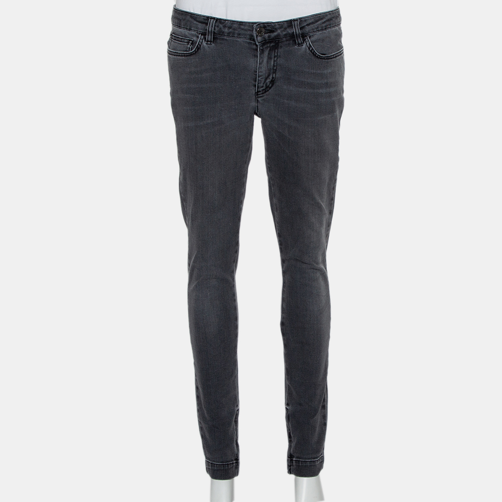 Dolce & gabbana grey light washed slim fit jeans m