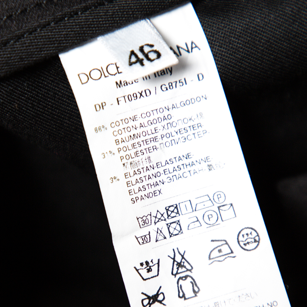 Dolce & Gabbana Black Stretch Cotton Slim Fit Pants L