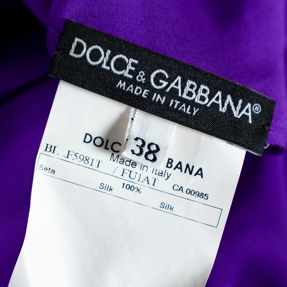 Dolce & Gabbana Purple Silk Chiffon Layered Top S