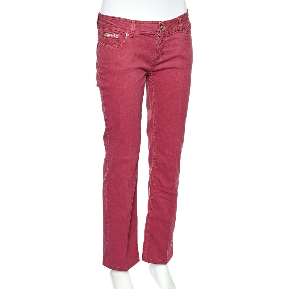 粉色低腰牛仔裤