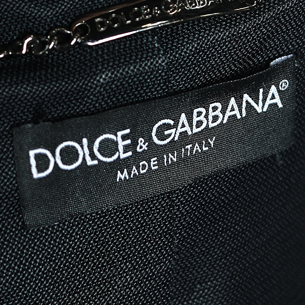 Dolce & Gabbana Black Cotton Belted Button Front Jacket M