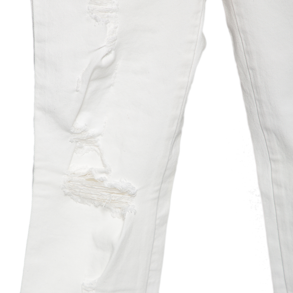 

Dolce & Gabbana White Denim Ripped Skinny Jeans
