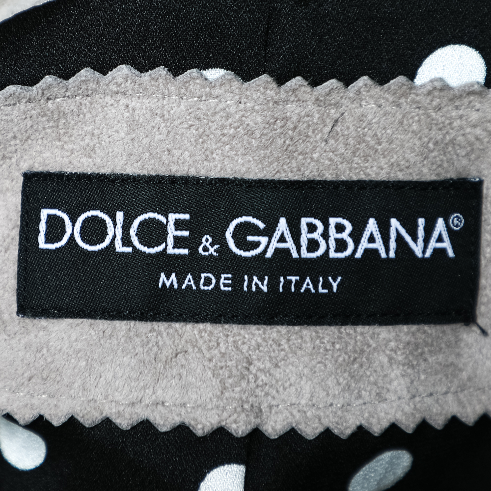 Dolce & Gabbana Beige Suede & Lace Trim Button Front Blouson Jacket M