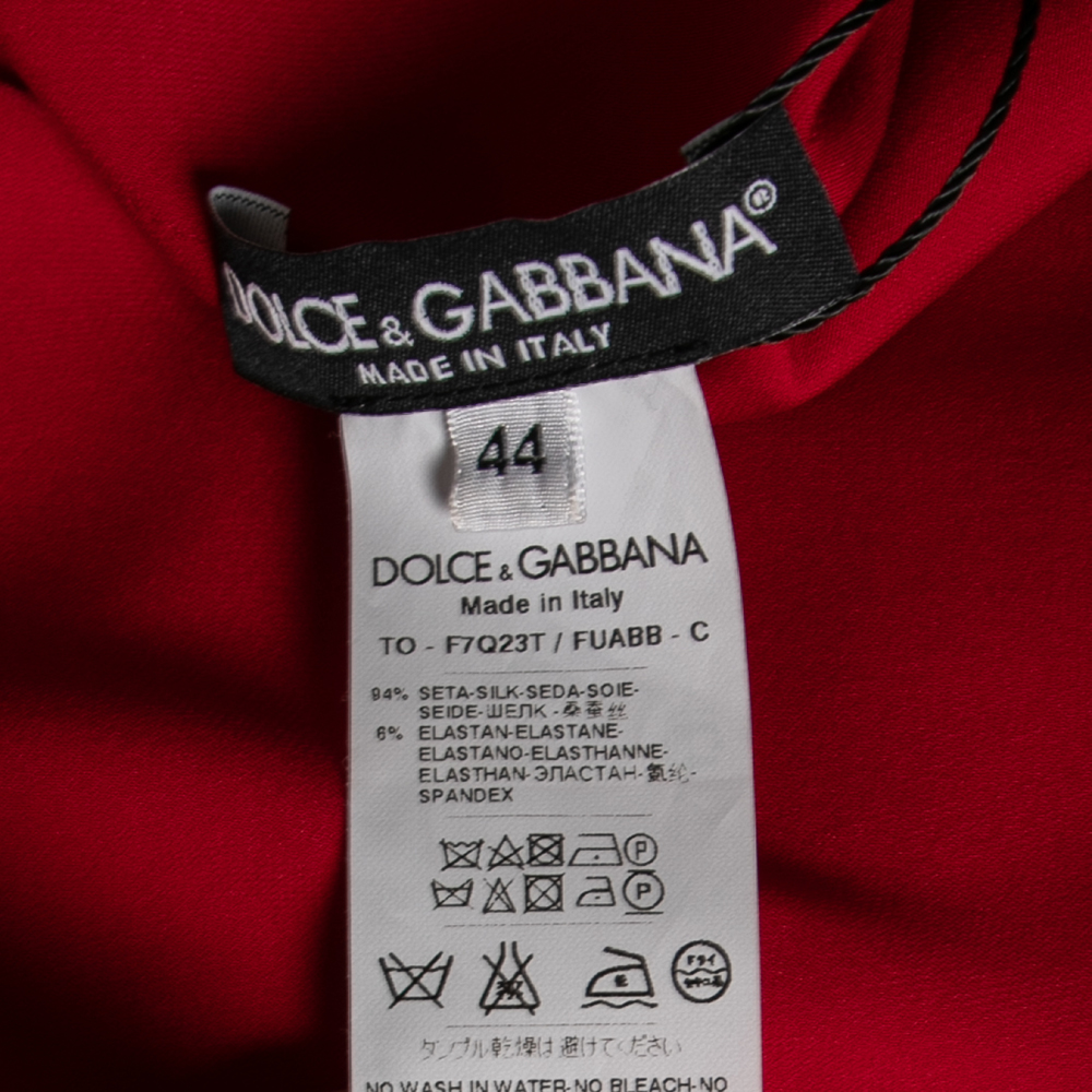 Dolce & Gabbana Red Silk Sleeveless Top M