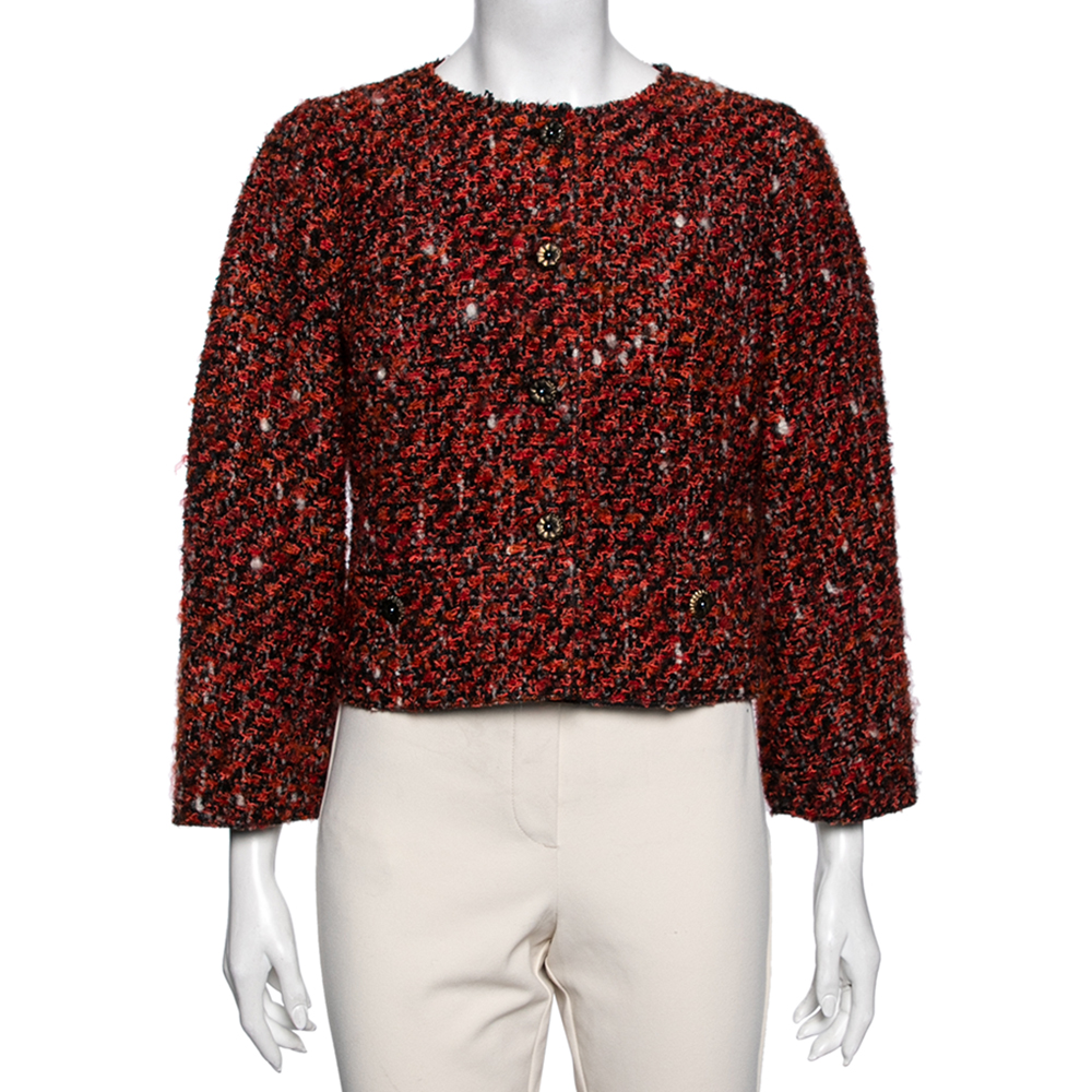 Dolce & Gabbana Multicolored Tweed Button Front Jacket M
