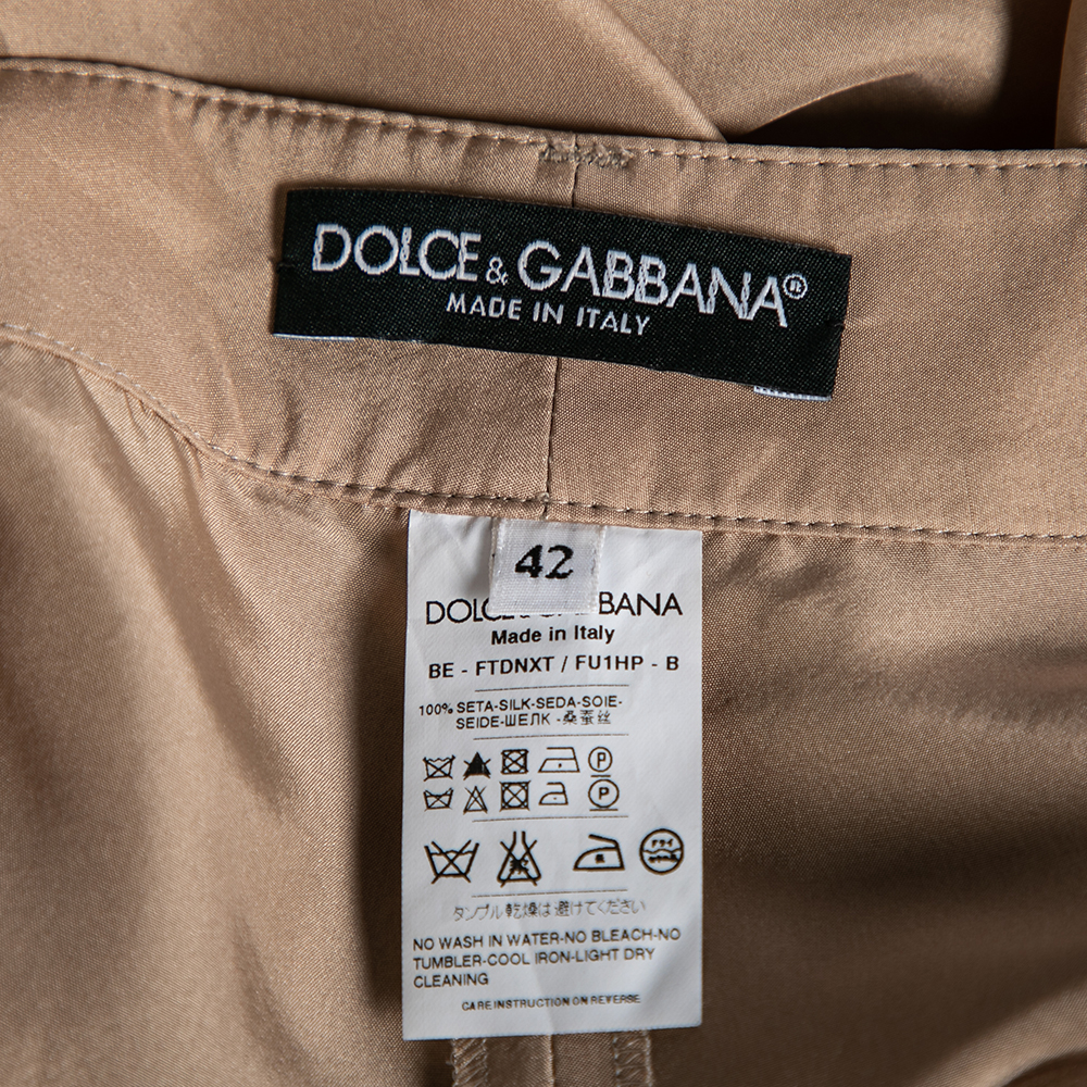 Dolce & Gabbana Beige Silk Shorts M