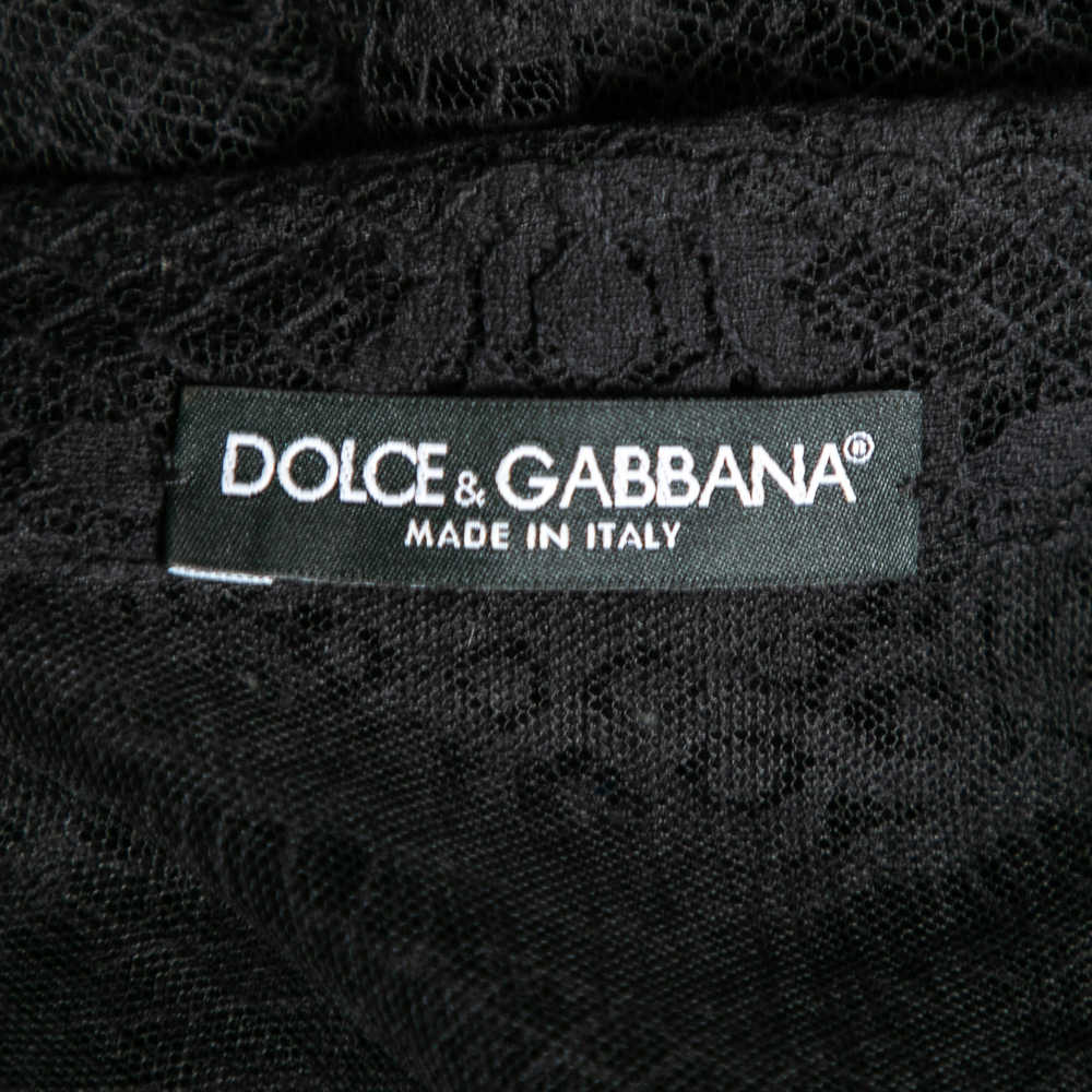 Dolce & Gabbana Black Lace Full Sleeve Shirt S