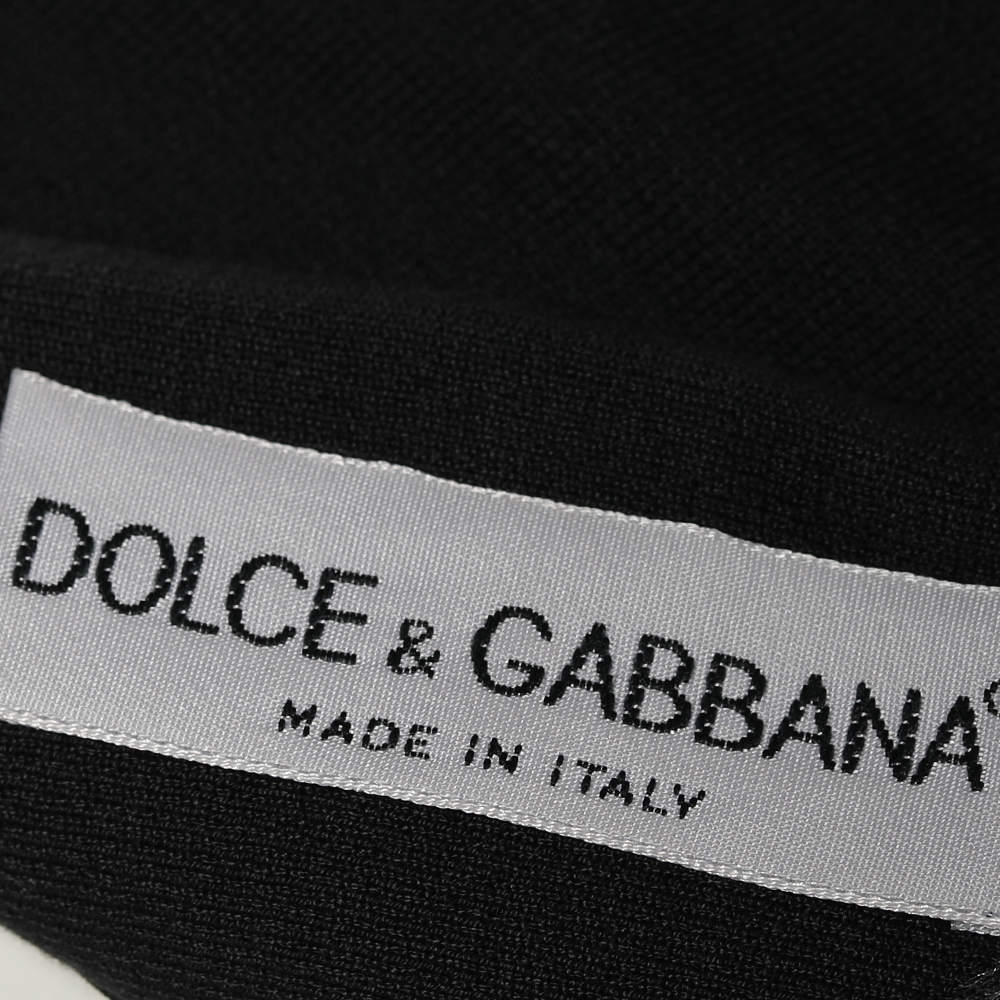 Dolce & Gabbana Vintage Black Checkered Cotton Knit Leggings S