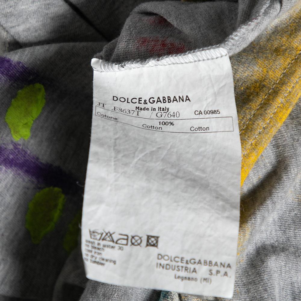 Dolce & Gabbana Grey Limited Edition Hand Painted Top M