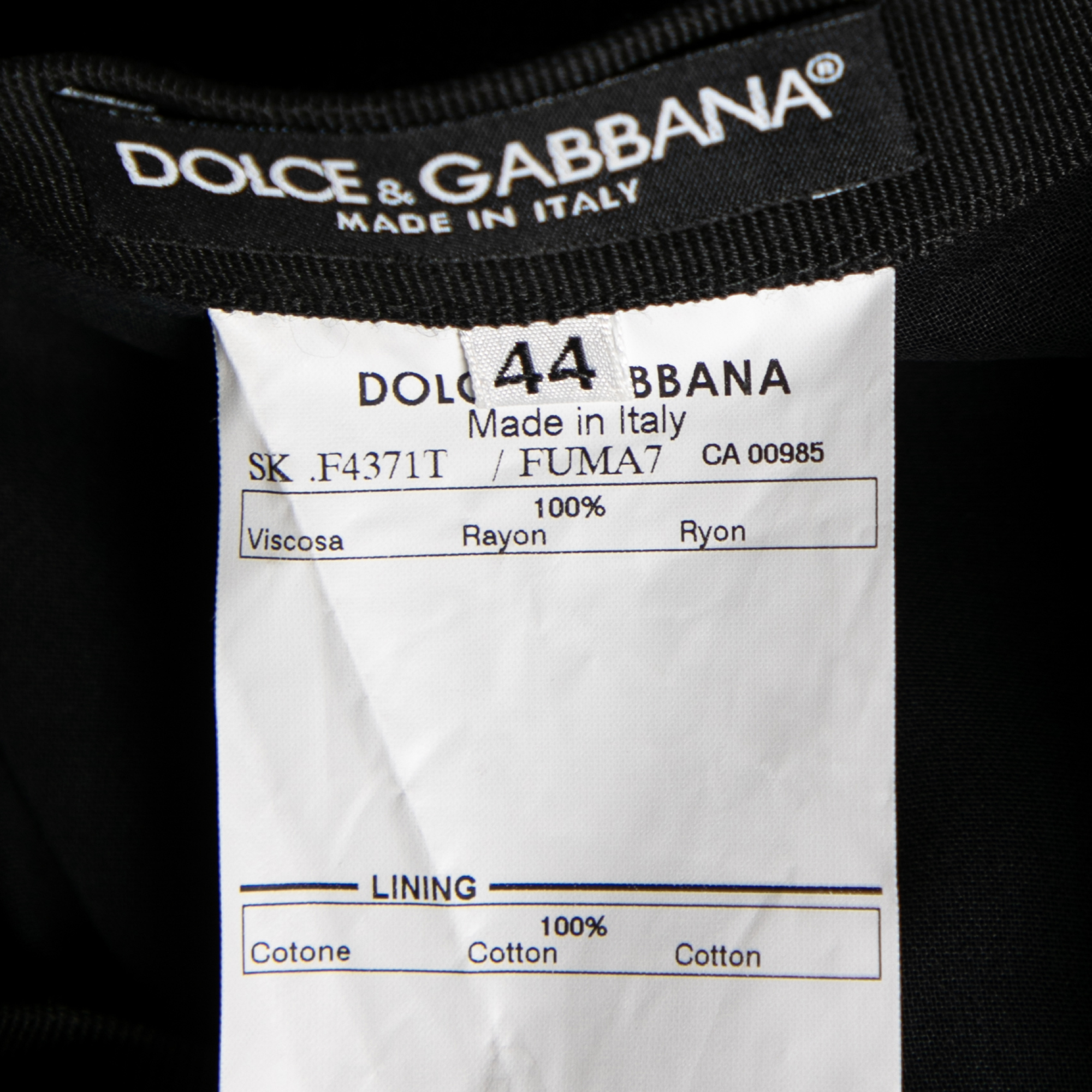 Dolce & Gabbana Black Textured Crepe Pencil Skirt M