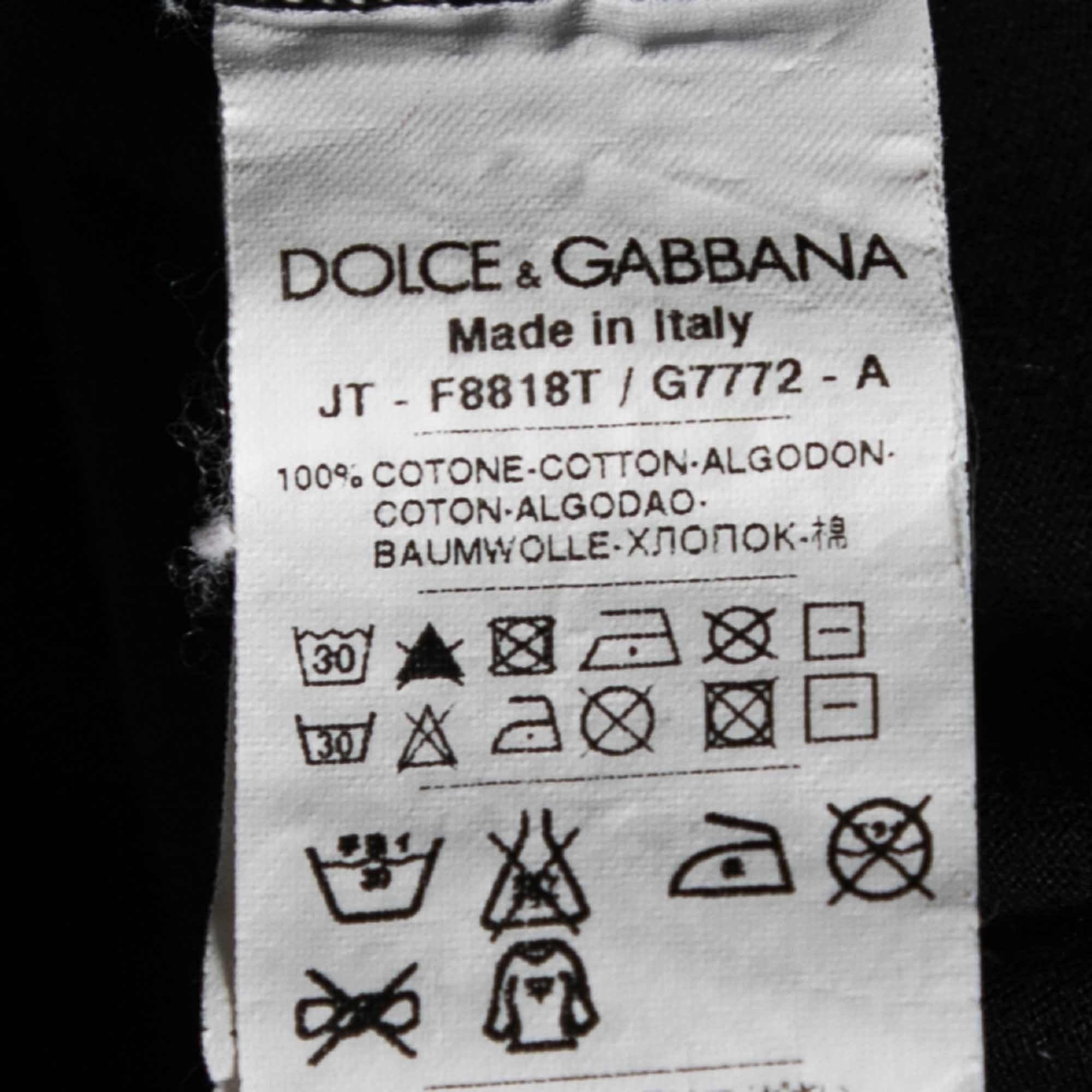 Dolce & Gabbana Black Cotton James Dean Printed T-Shirt S