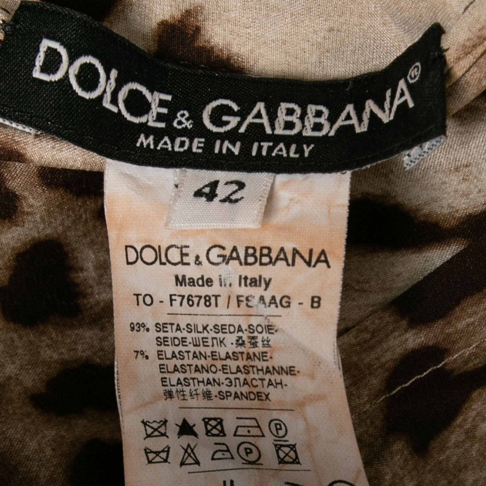 Dolce & Gabbana Beige Leopard Print Silk Sleeveless Top M