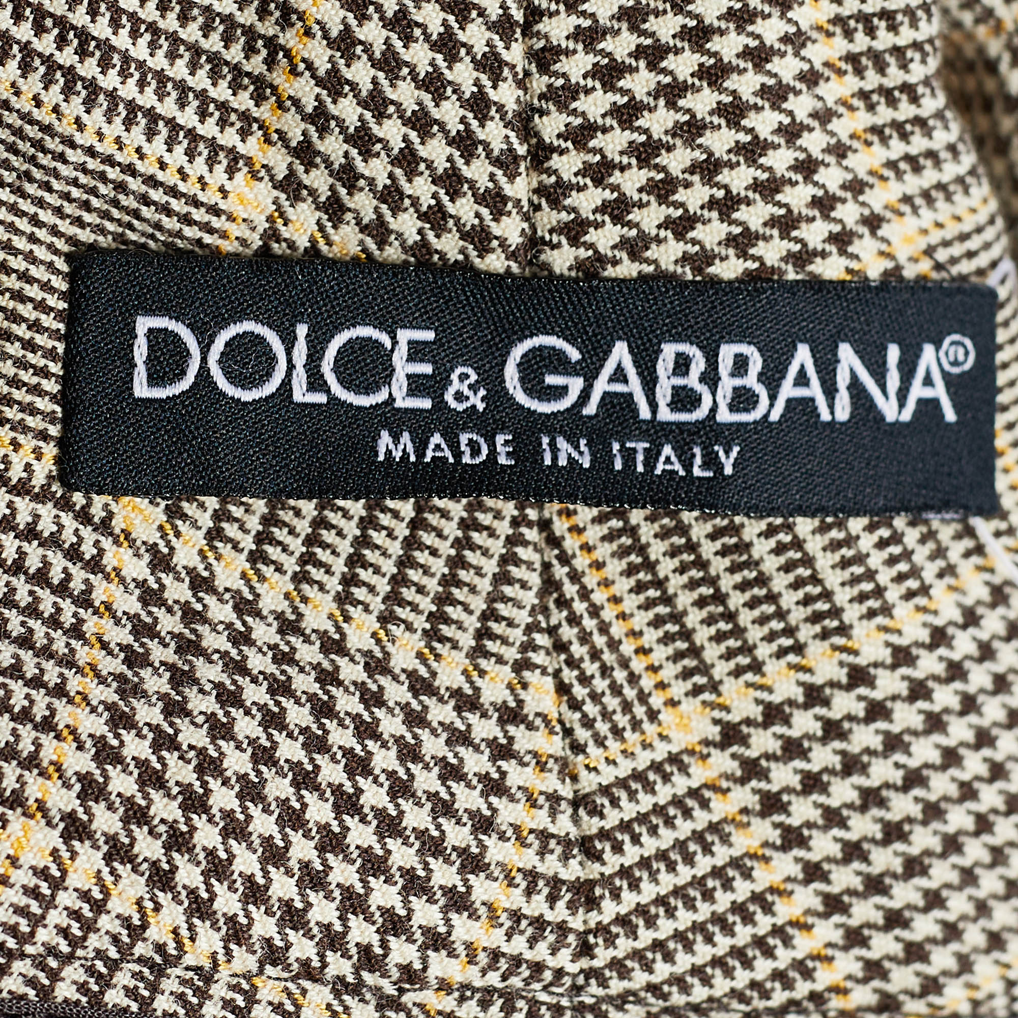 Dolce & Gabbana Beige Tartan Check Trousers L
