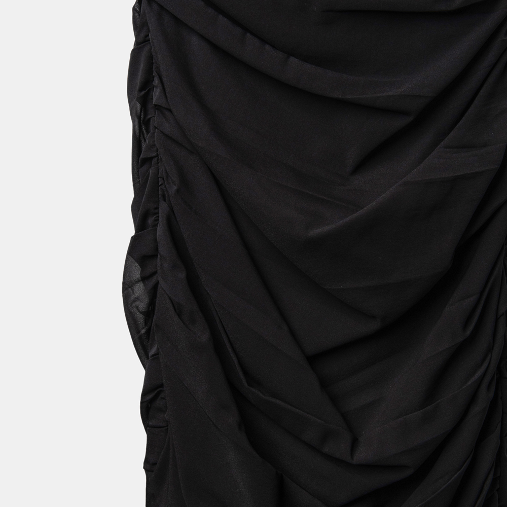 Dolce & Gabbana Plumetis + Crepe Single Strap Midi Dress S (IT 40)