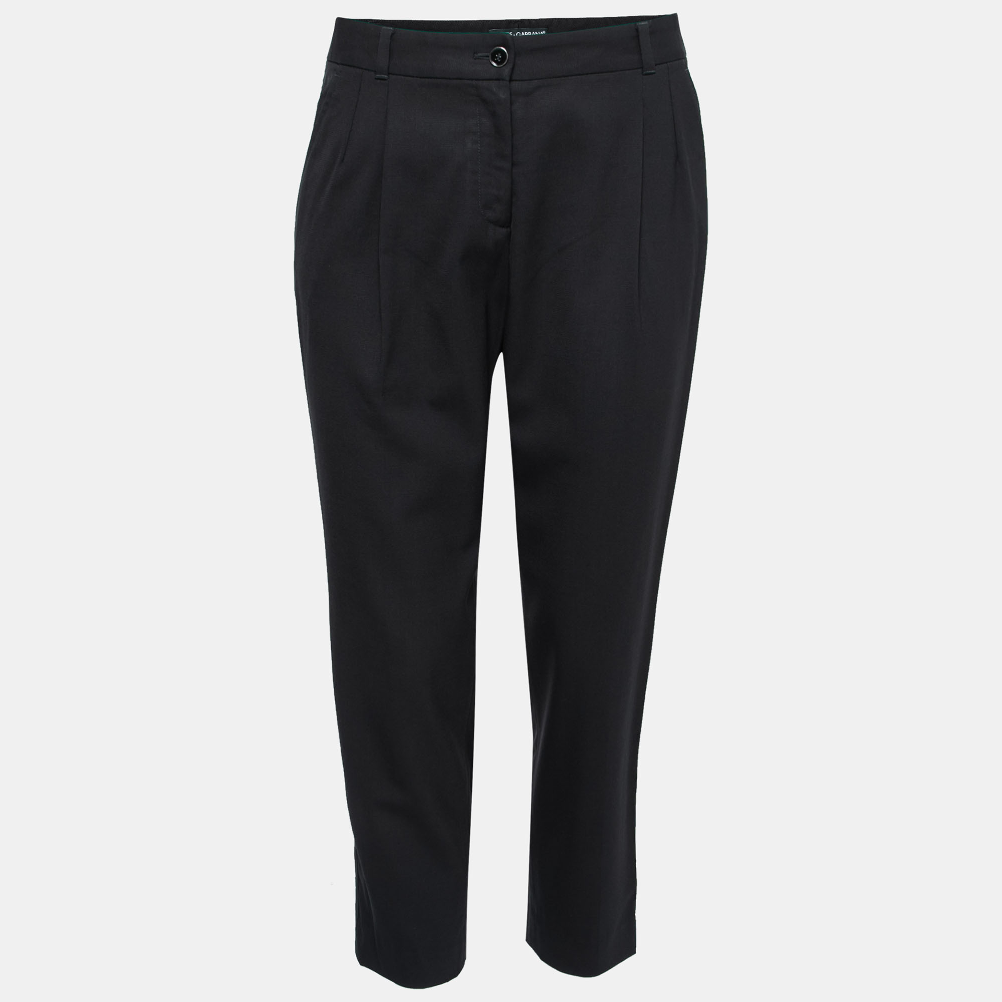 Dolce & gabbana black wool slim fit trousers s waist 28"
