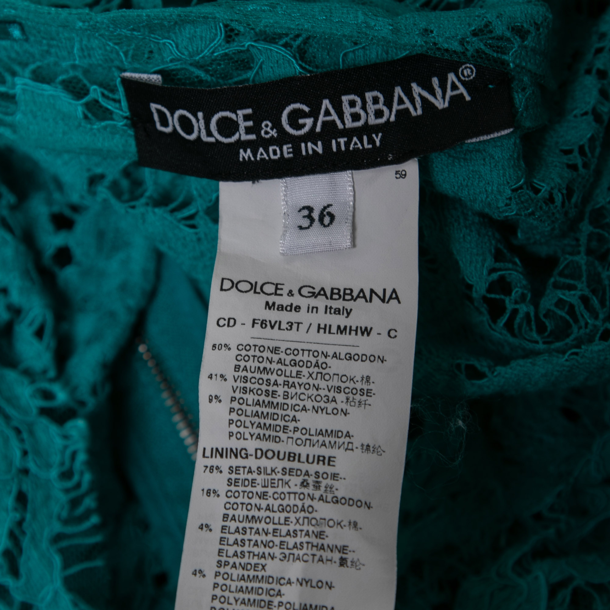 Dolce & Gabbana Blue Floral Lace Sleeveless Dress XS