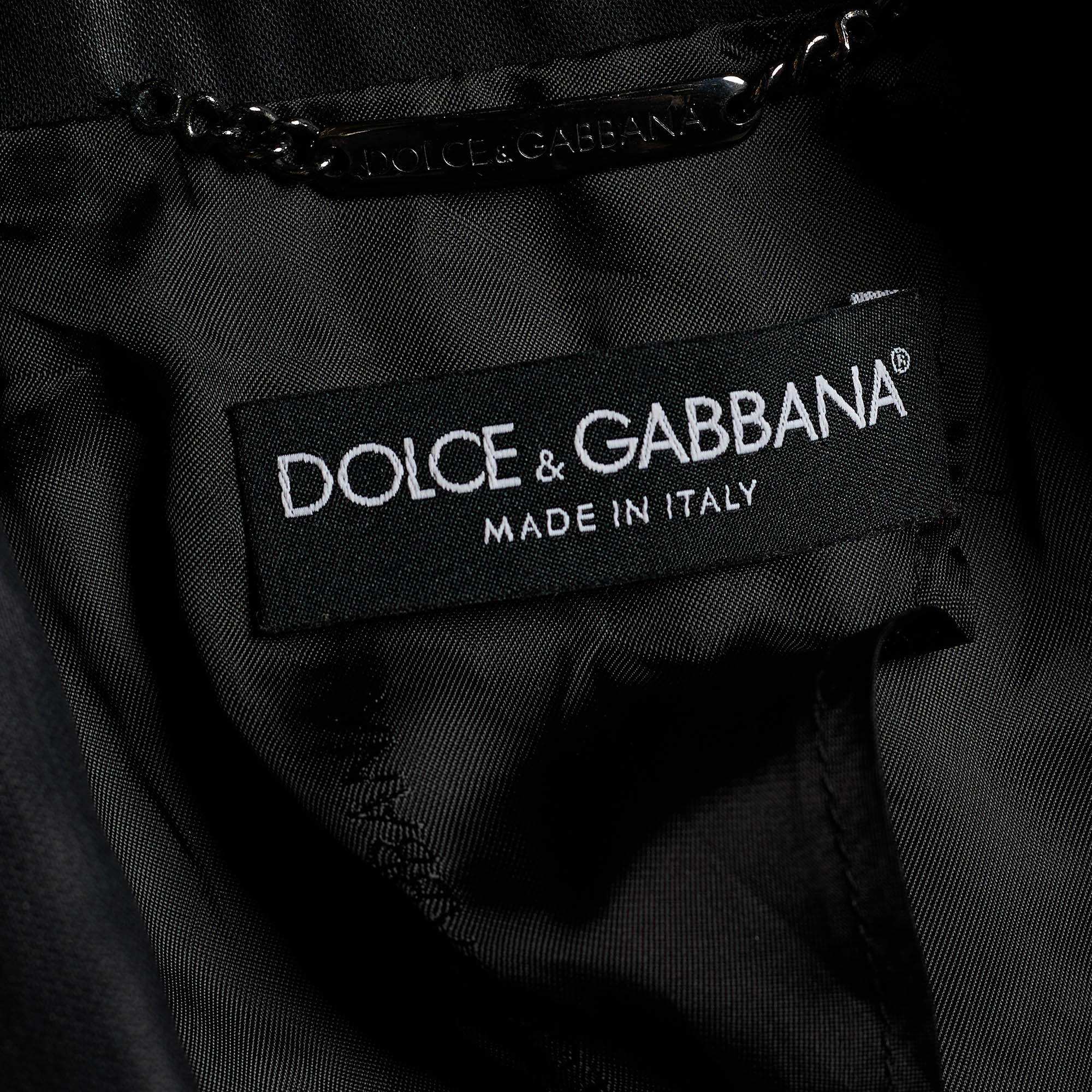 Dolce & Gabbana Black Cotton Mid Length Coat S