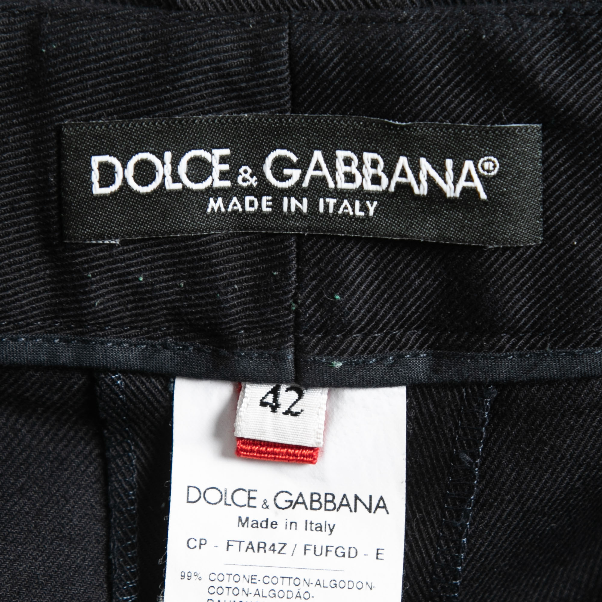Dolce & Gabbana Black Cotton Twill Embellished Embroidered Culottes M
