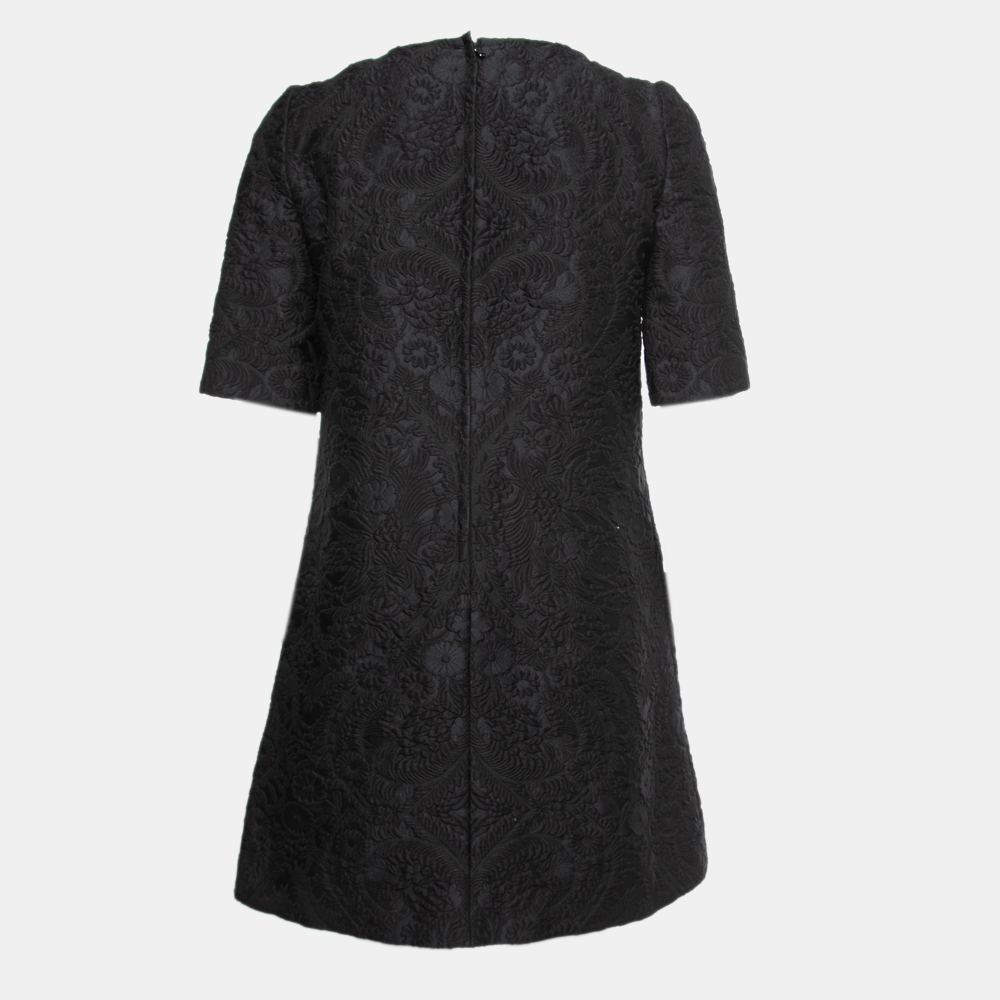 

Dolce & Gabbana Black Floral Jacquard Shift Dress