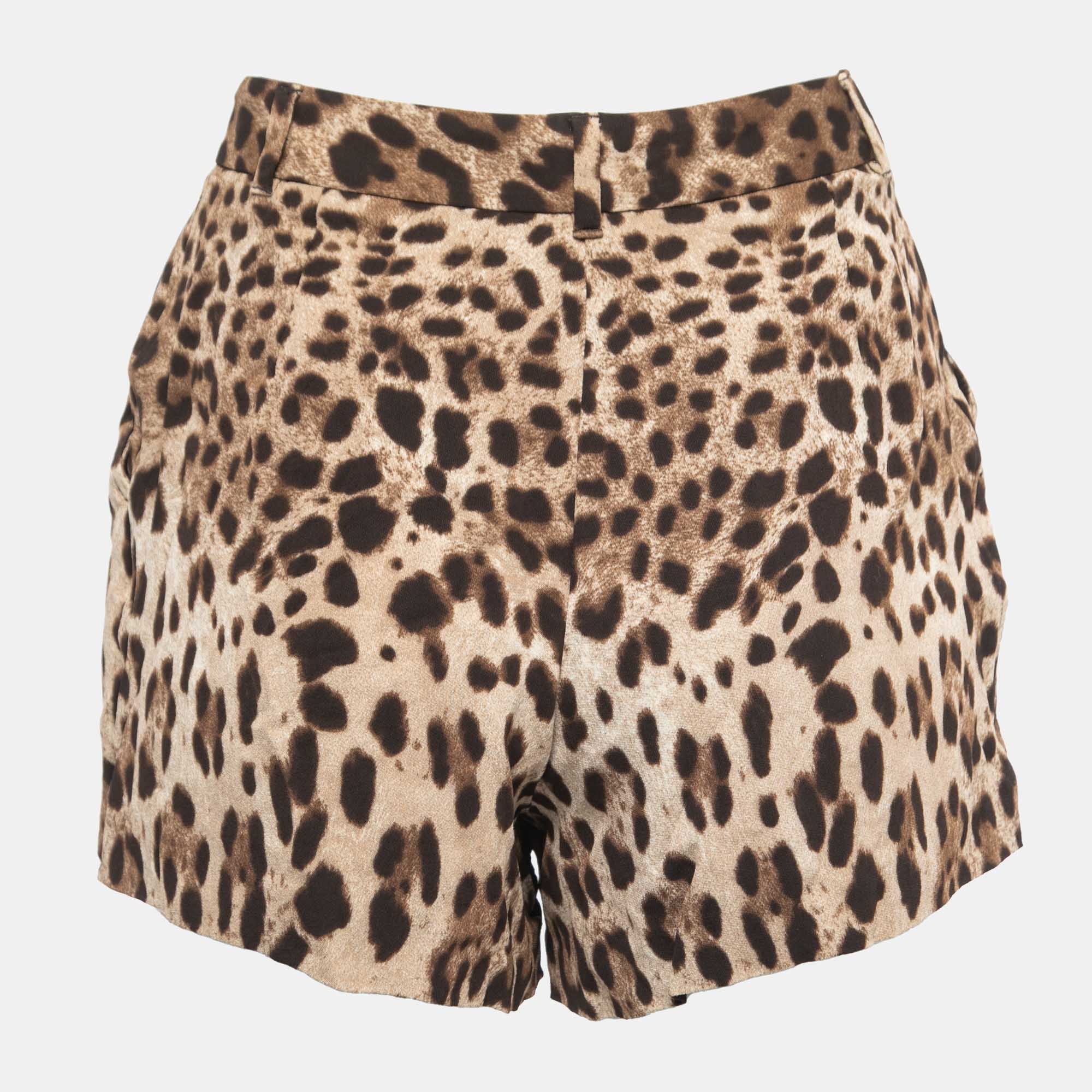 Dolce & Gabbana Brown Animal Print Crepe Shorts
Dolce & Gabbana Brown Animal Print Crepe Shorts